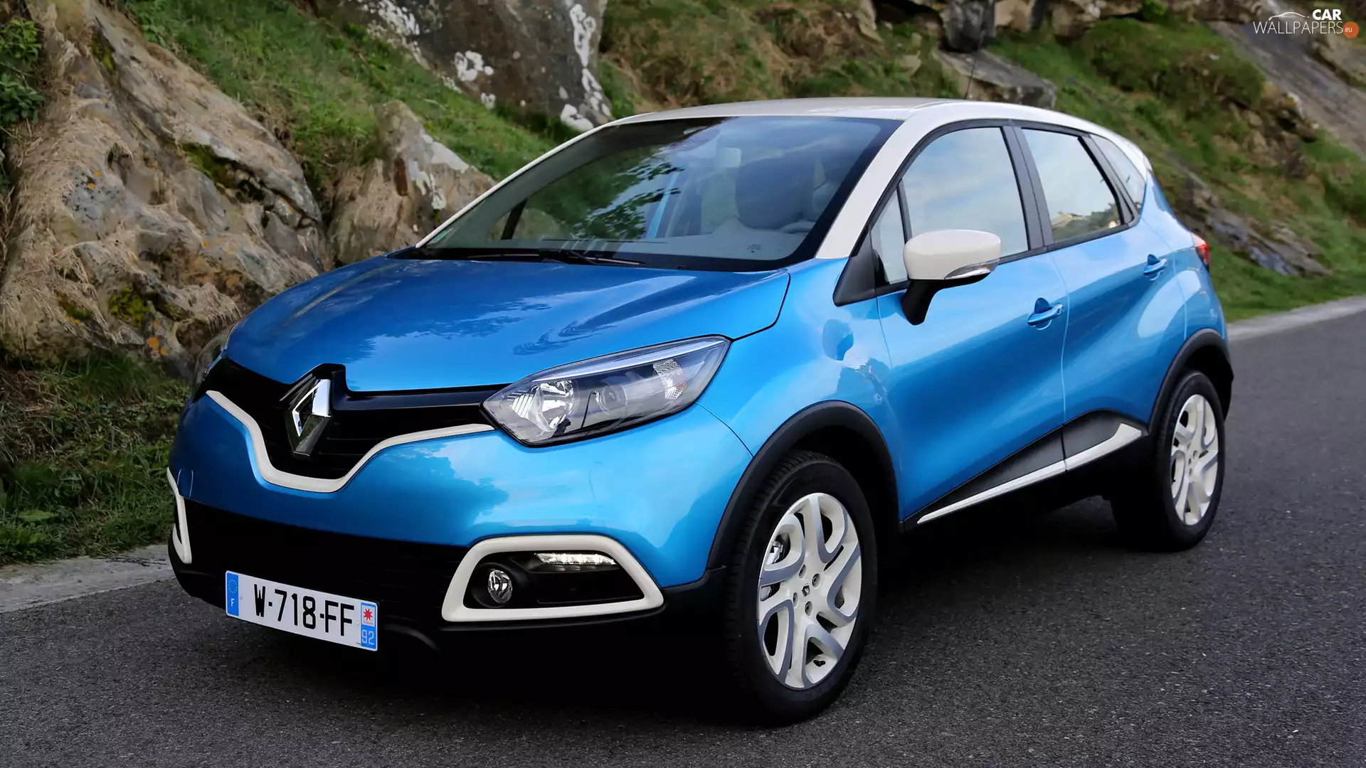 the roof, Front, Renault Captur, White, blue