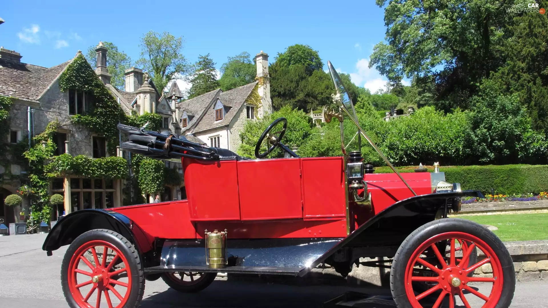 Retro, Red, Automobile