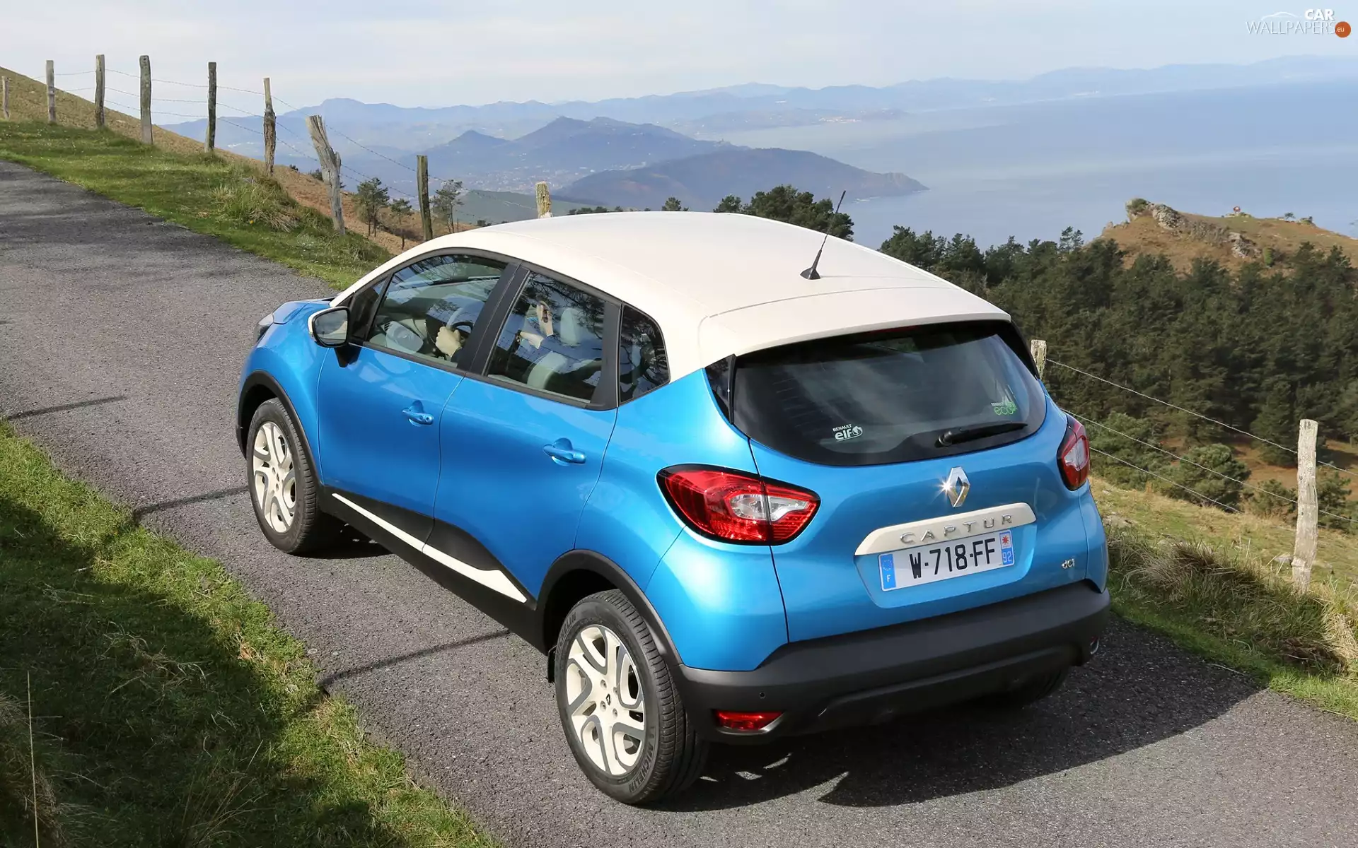 blue, White, the roof, Renault Captur