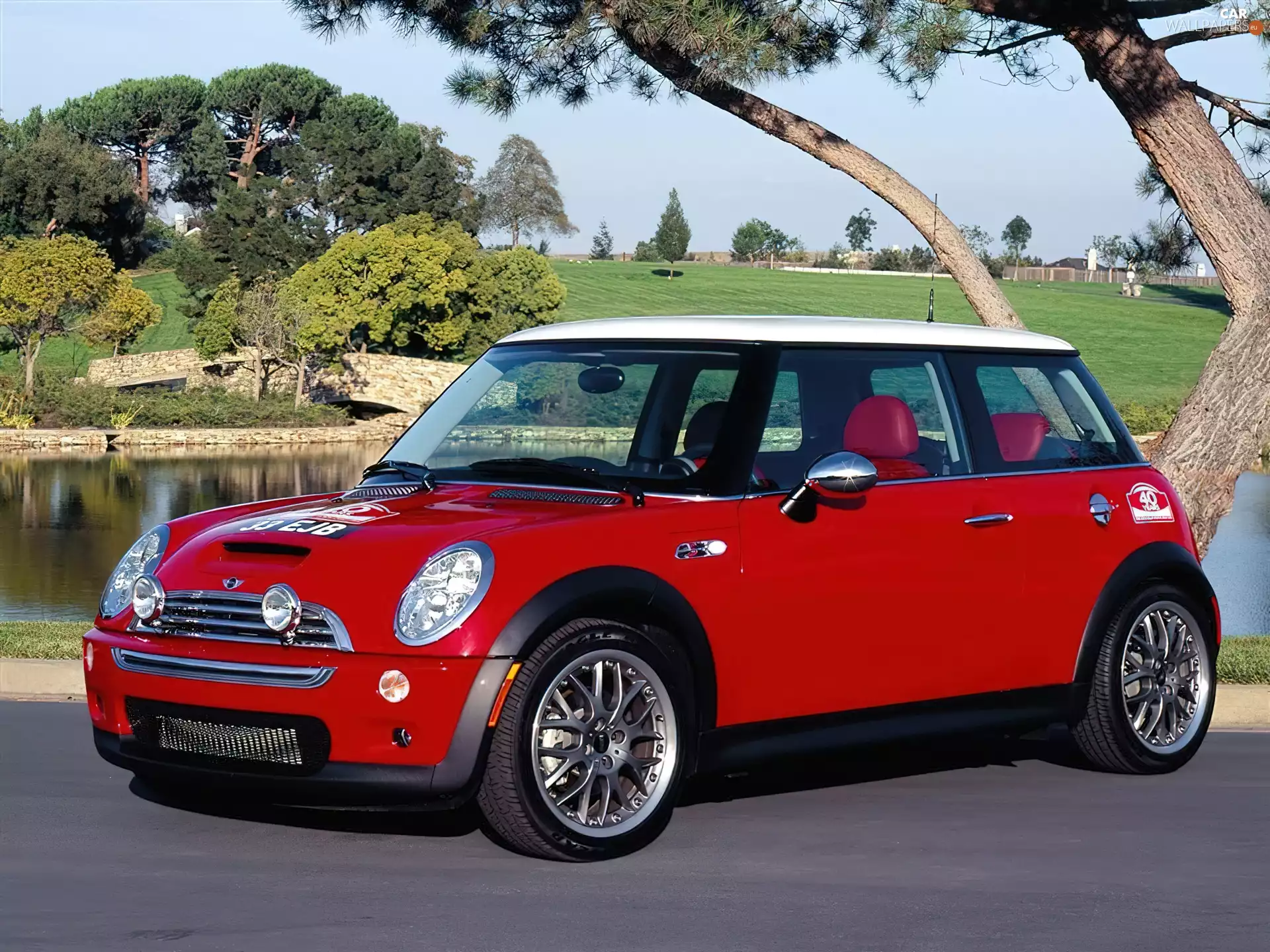 the roof, Mini Cooper, White
