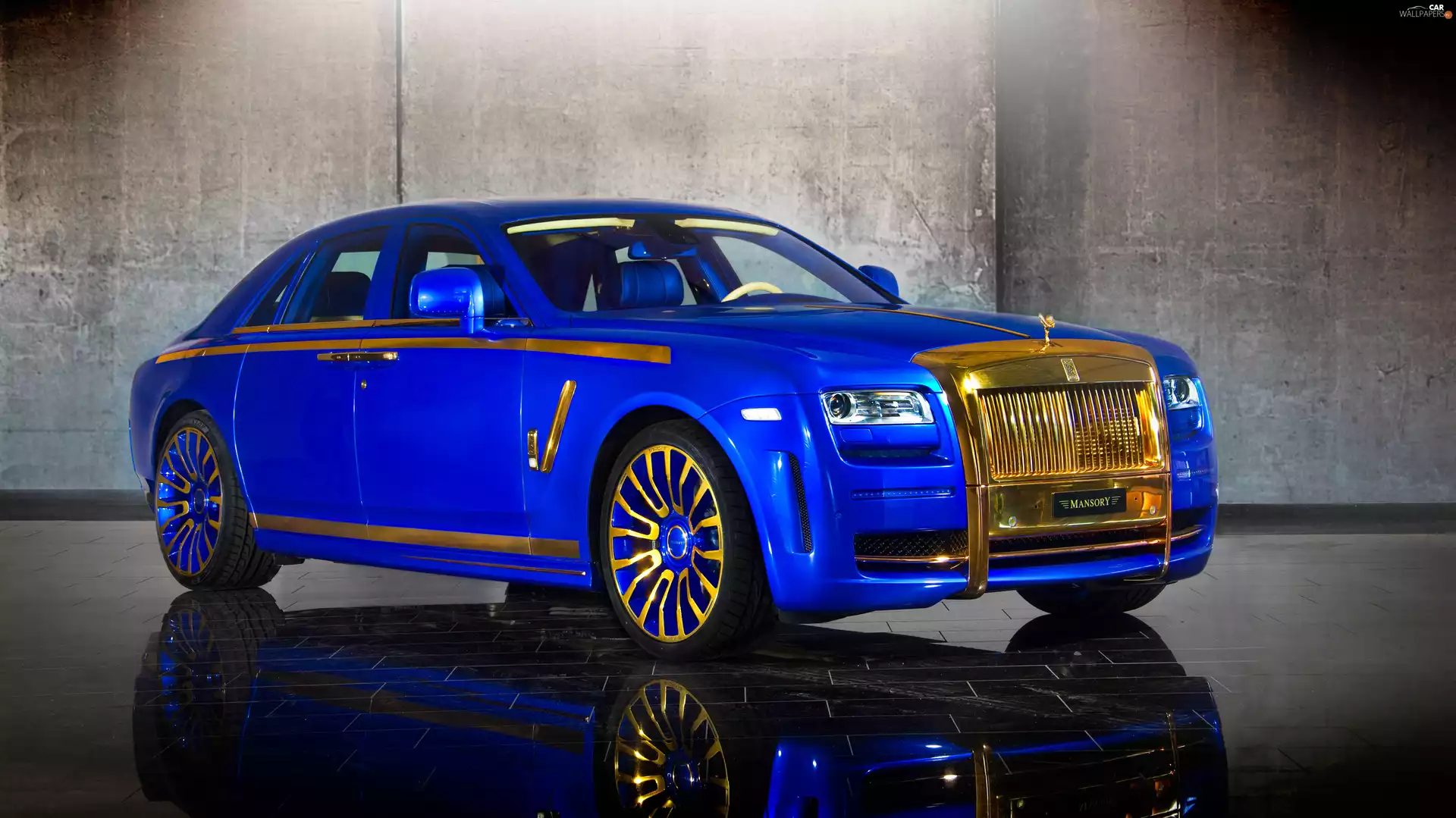 2010, blue, Rolls-Royce Ghost Mansory