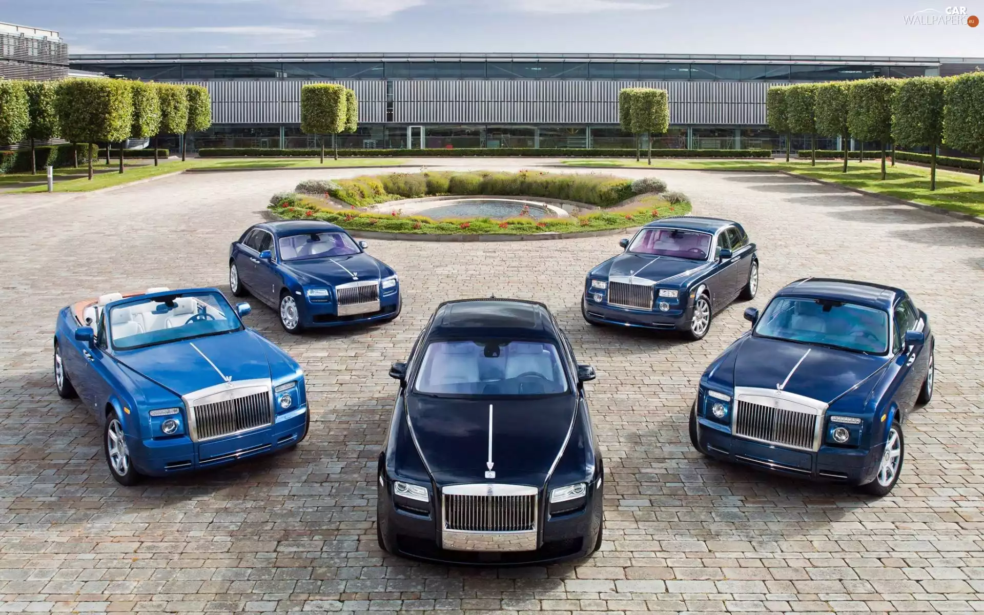 square, cars, Rolls-Royce