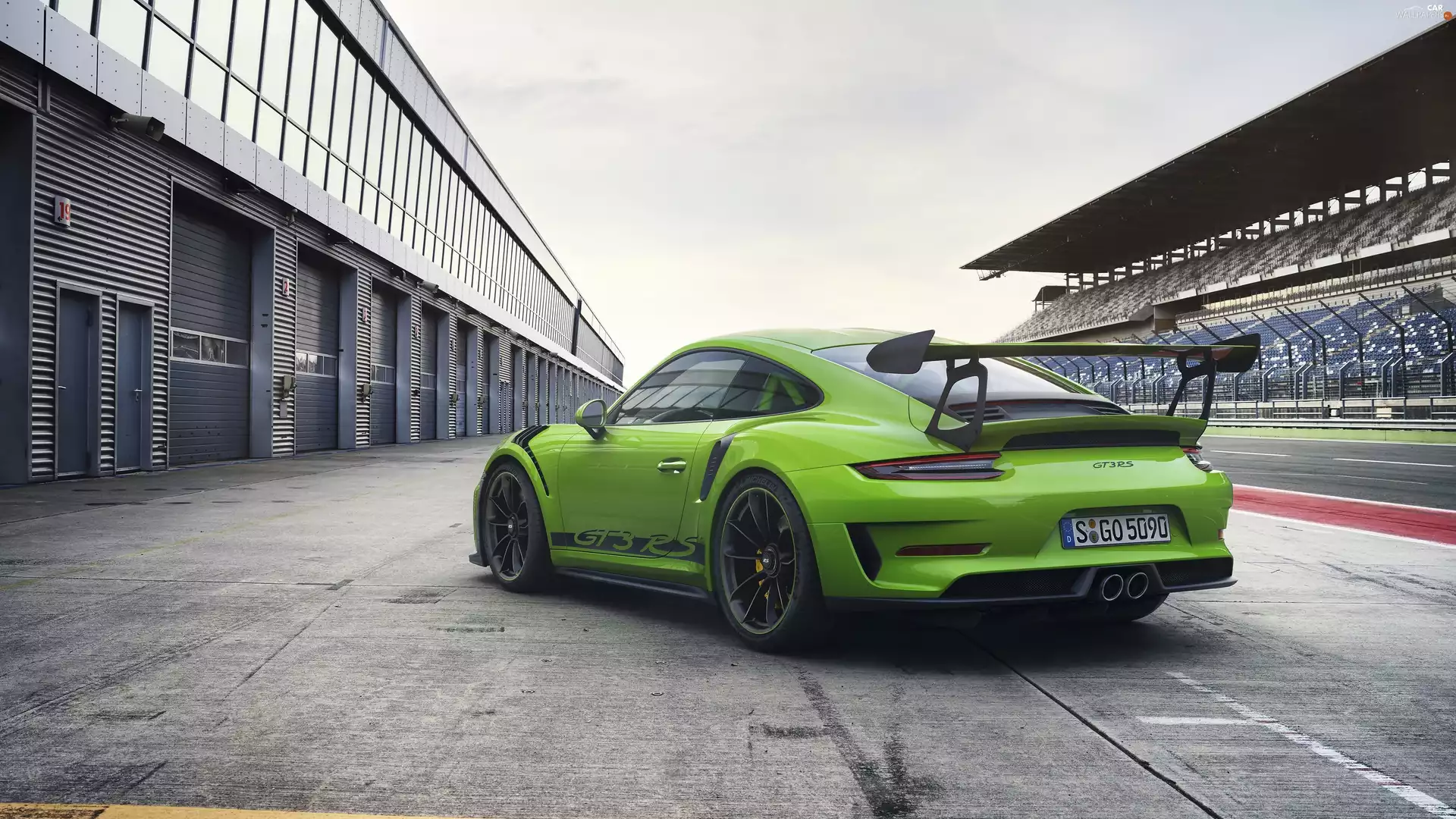 green ones, Back, side, Porsche 911 GT3 RS