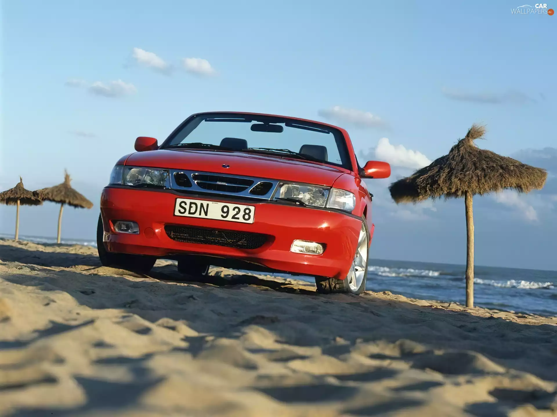 Cabrio, Saab 9-3, Red