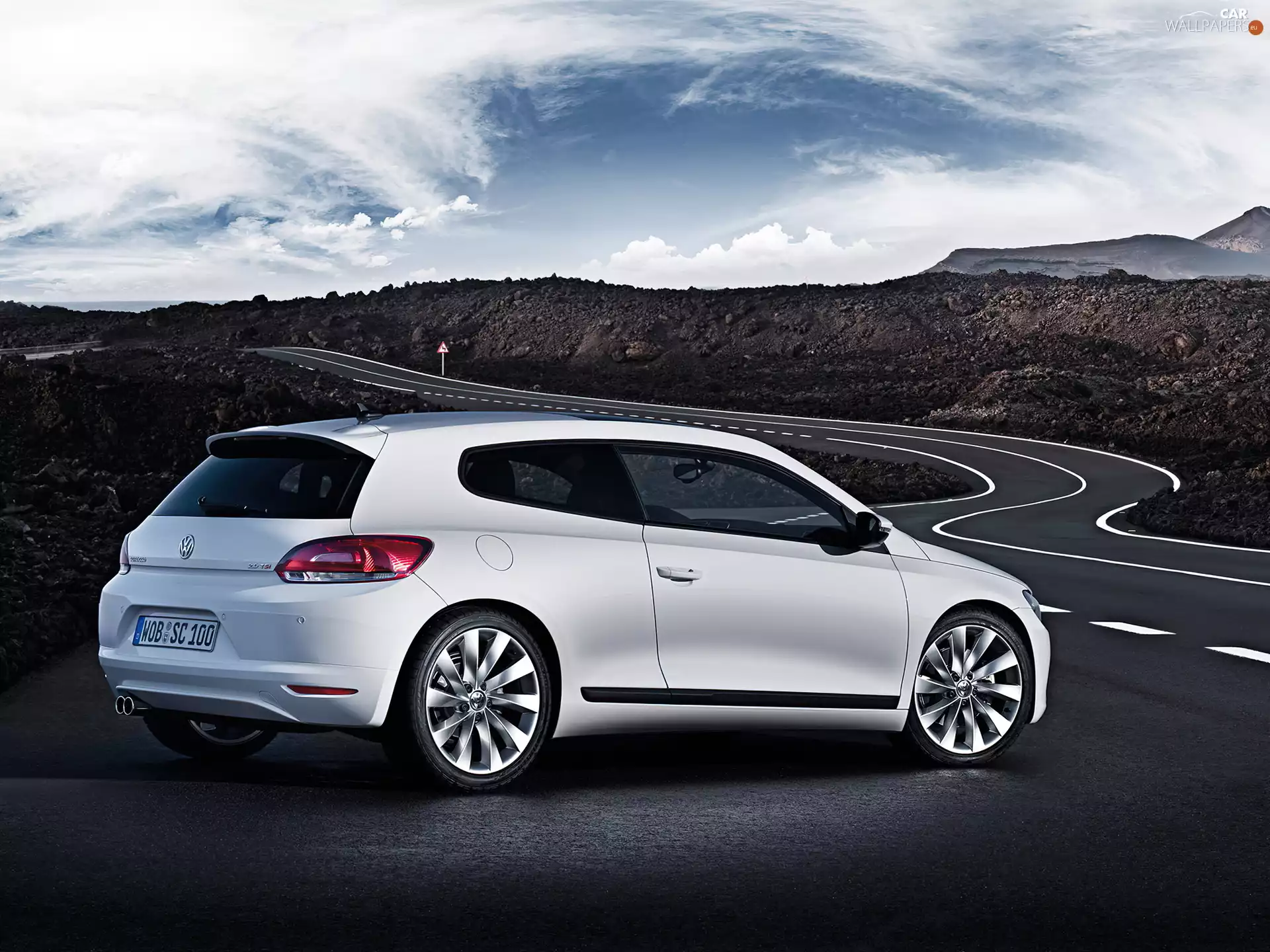 Volkswagen, Scirocco, Automobile, White, Way