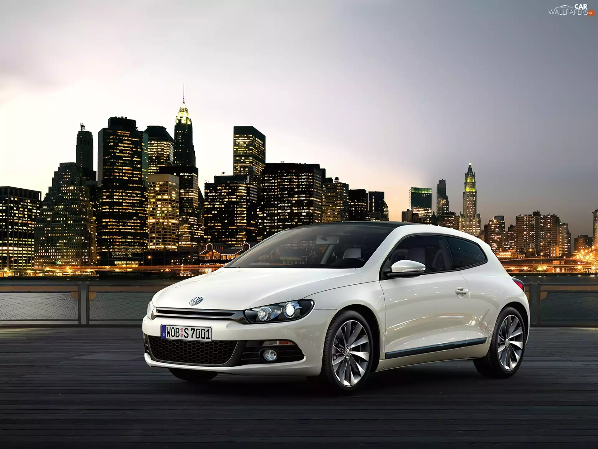 Town, White, VW Scirocco