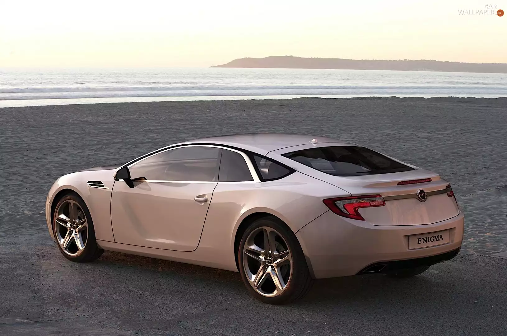 Beaches, sea, Opel, Enigma, White