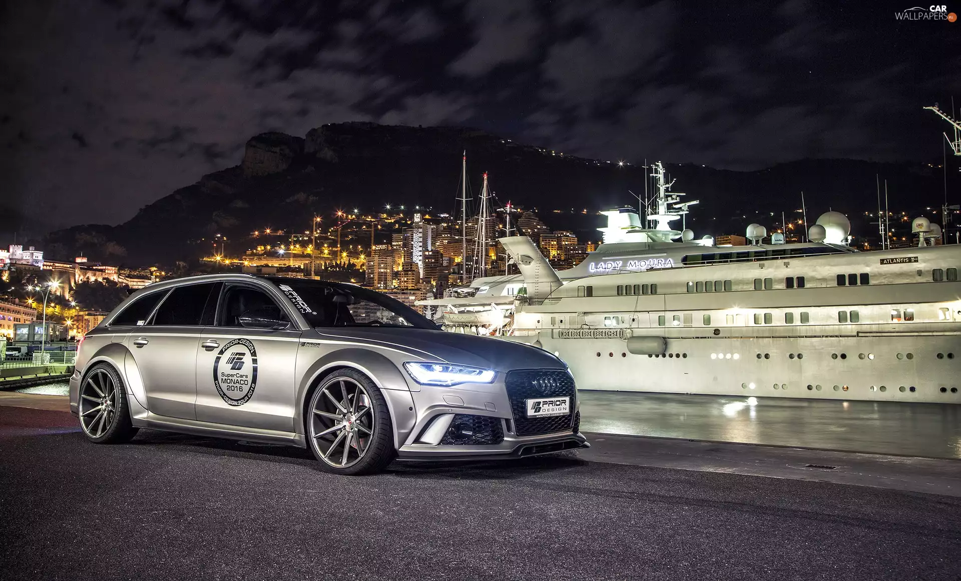 seashore, Audi RS6, Ship, Town, port, Automobile