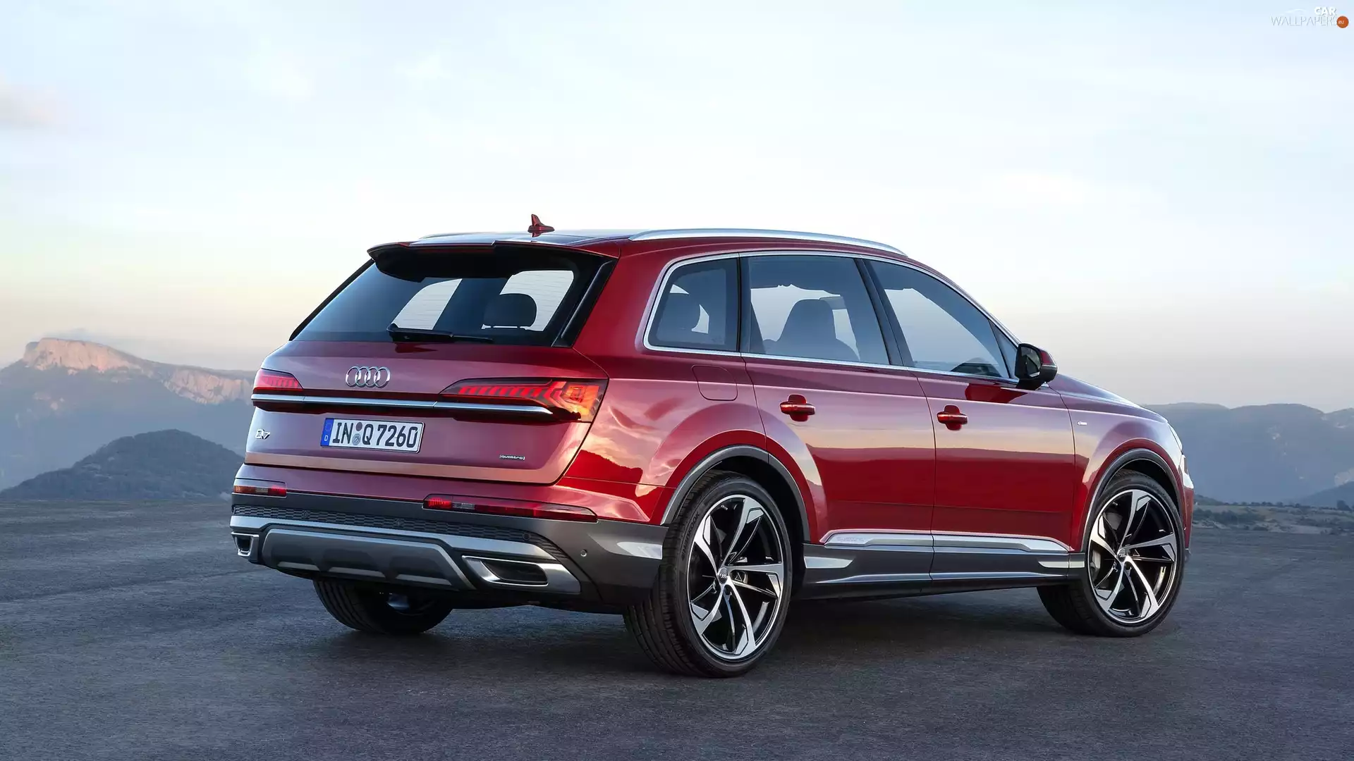 Red, side, Back, Audi Q7