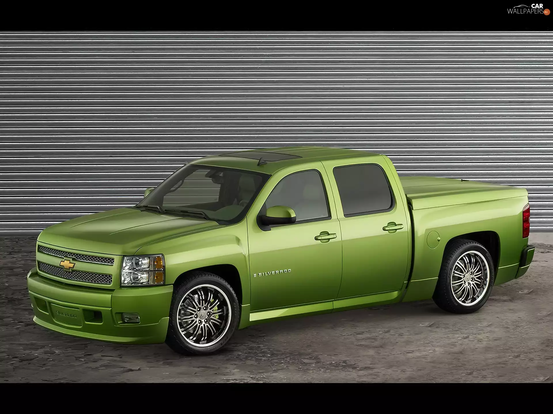 @, Green, Chevrolet Silverado