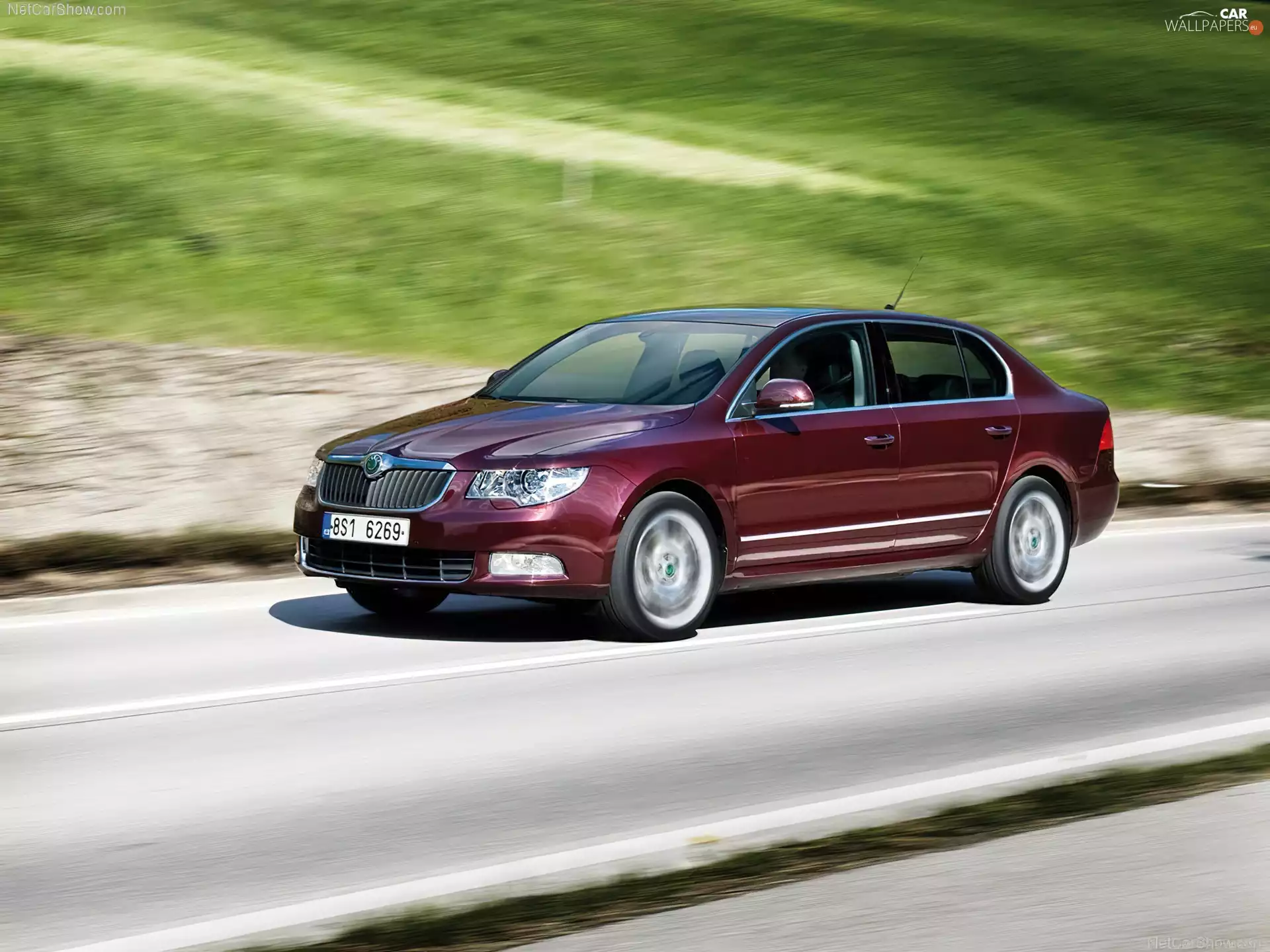 claret, Skoda Superb, Way, Metalic