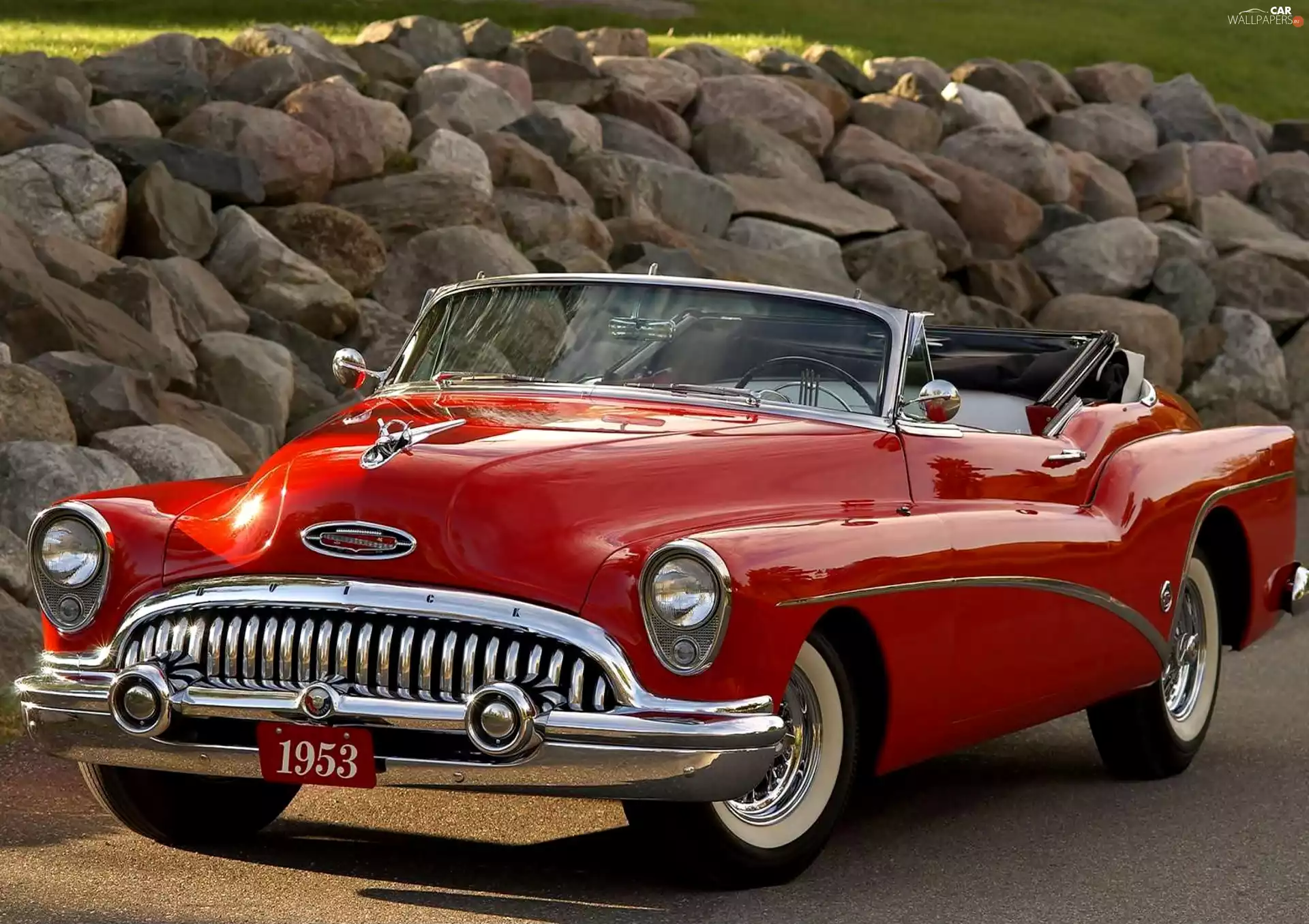 Cabriolet, Red, Buick Skylark