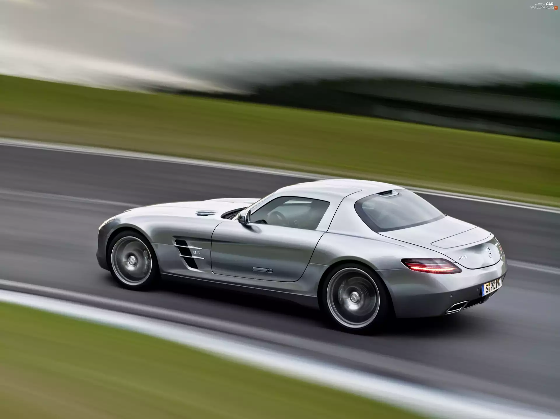 AMG, silver, Mercedes SLS