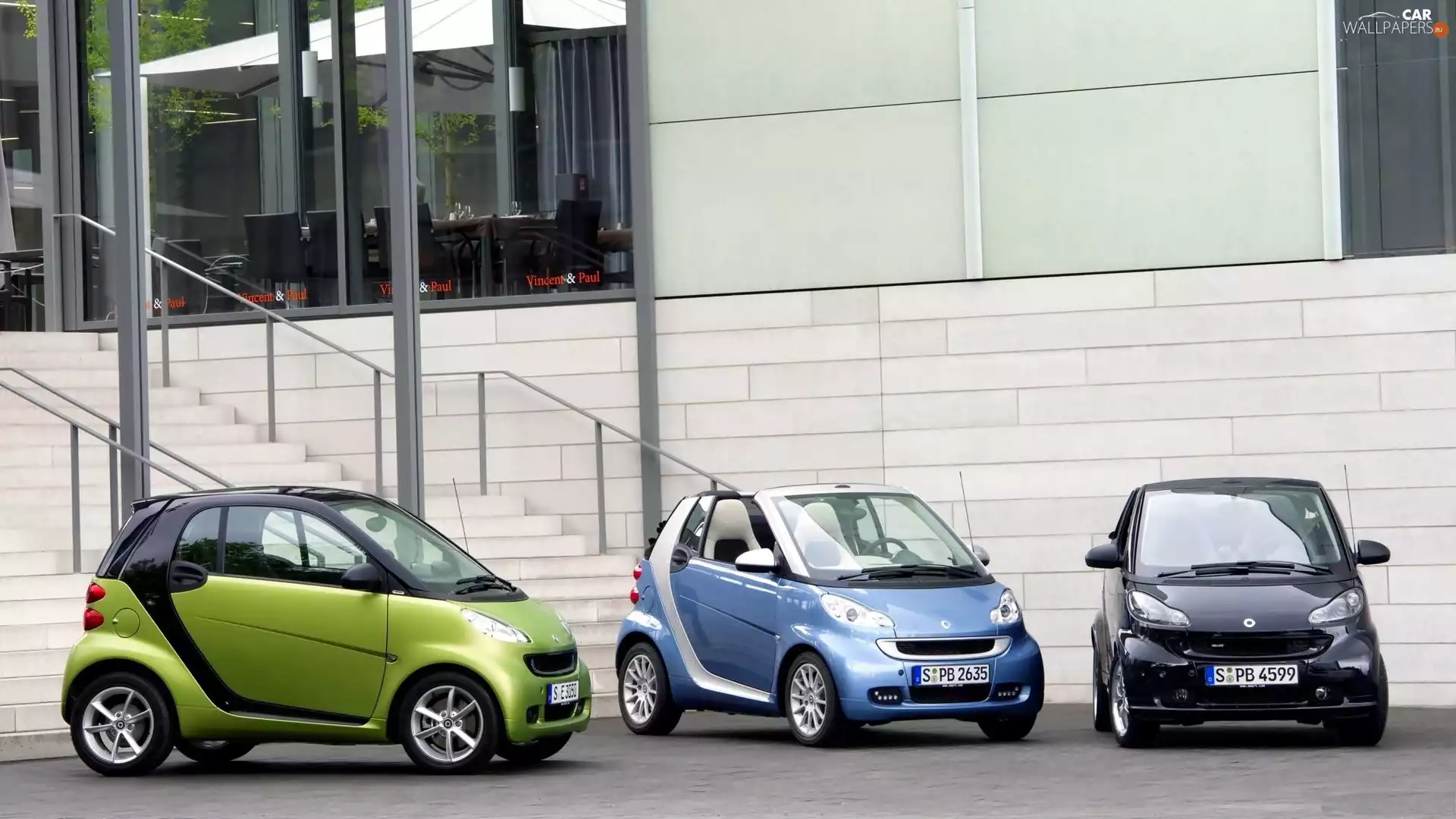Three, Smart Fortwo, House, cars