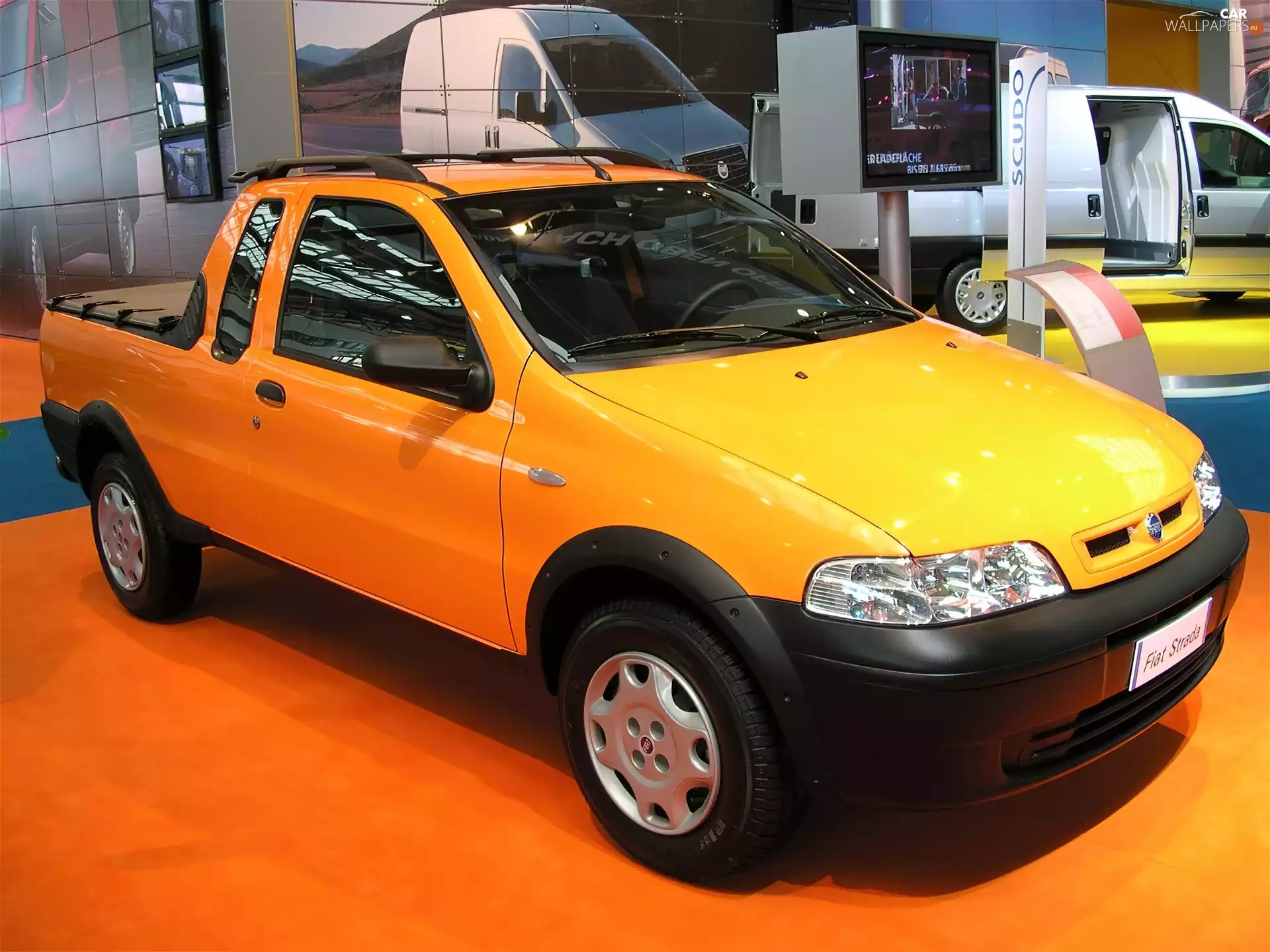 saloon, Orange, Fiat Strada