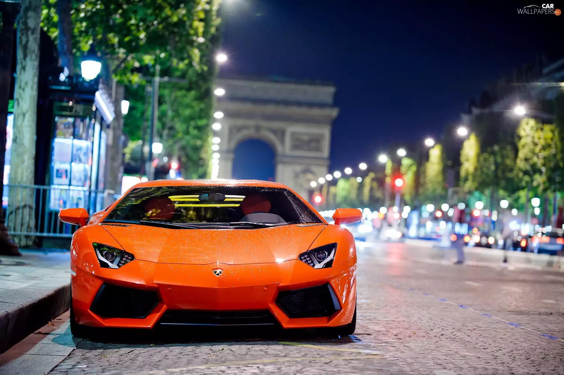 Street, Orange, Lamborghini
