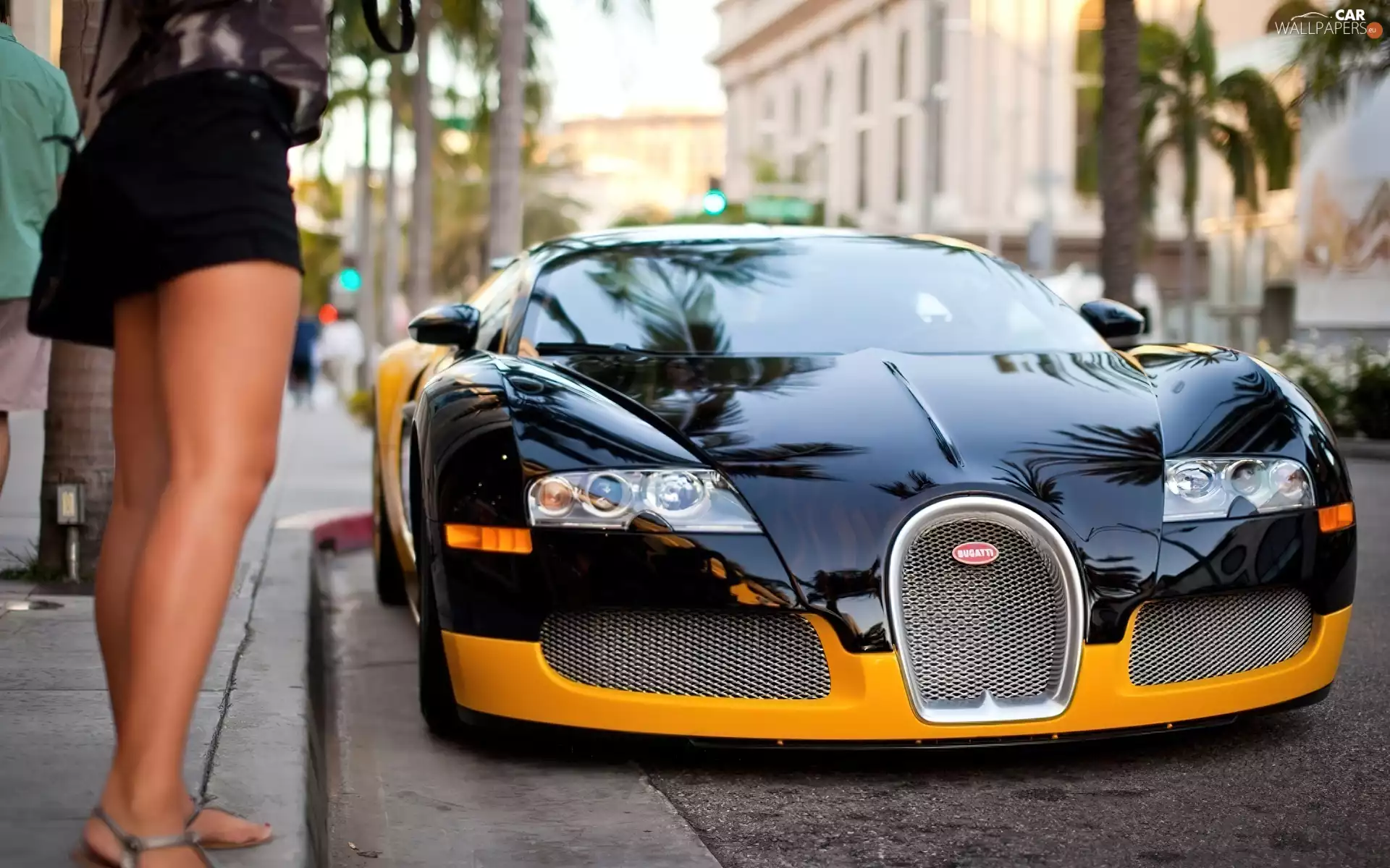 Women, Bugatti, Town, Veyron, motor car, legs, Street