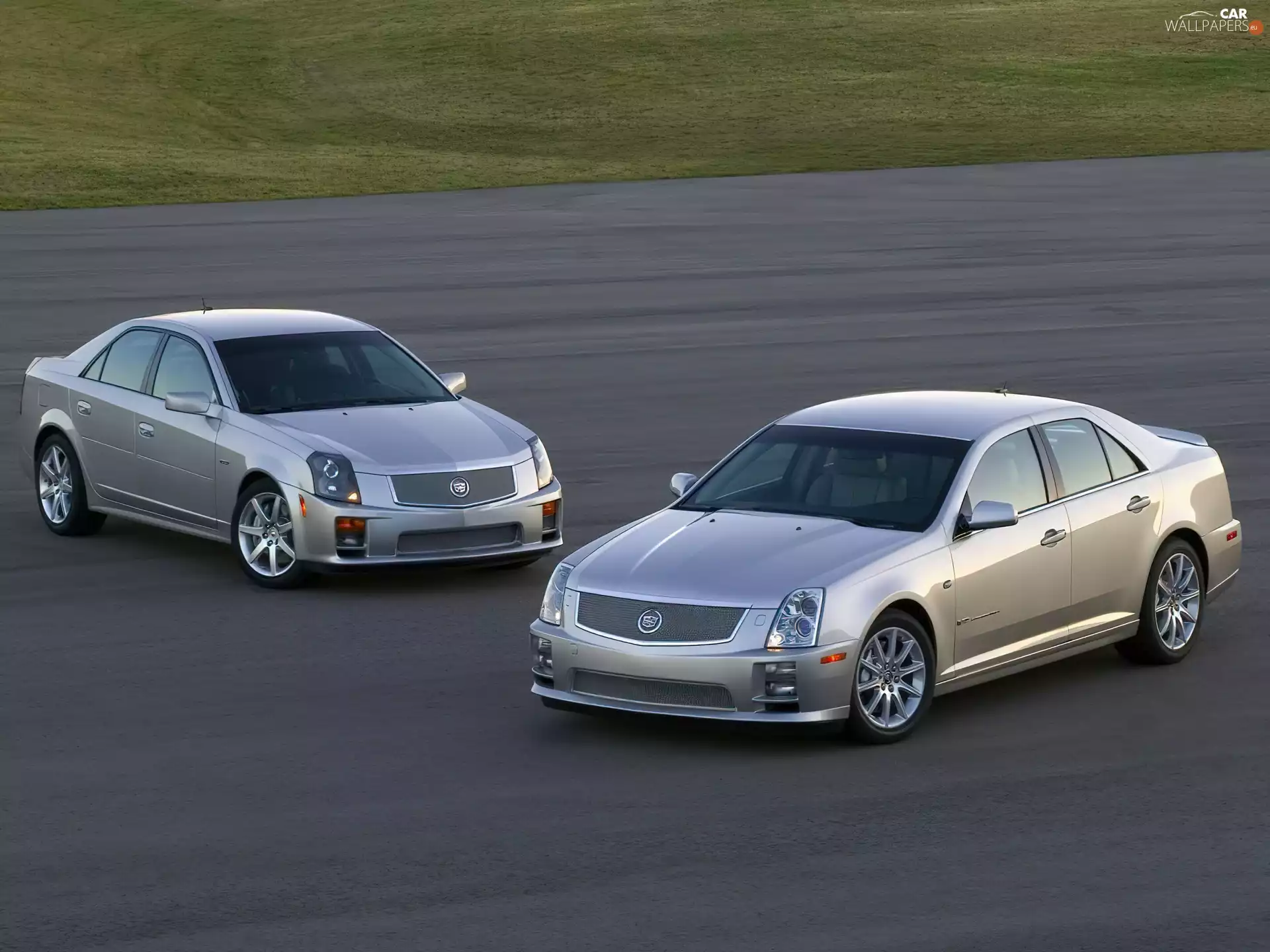 Two cars, Cadillac STS