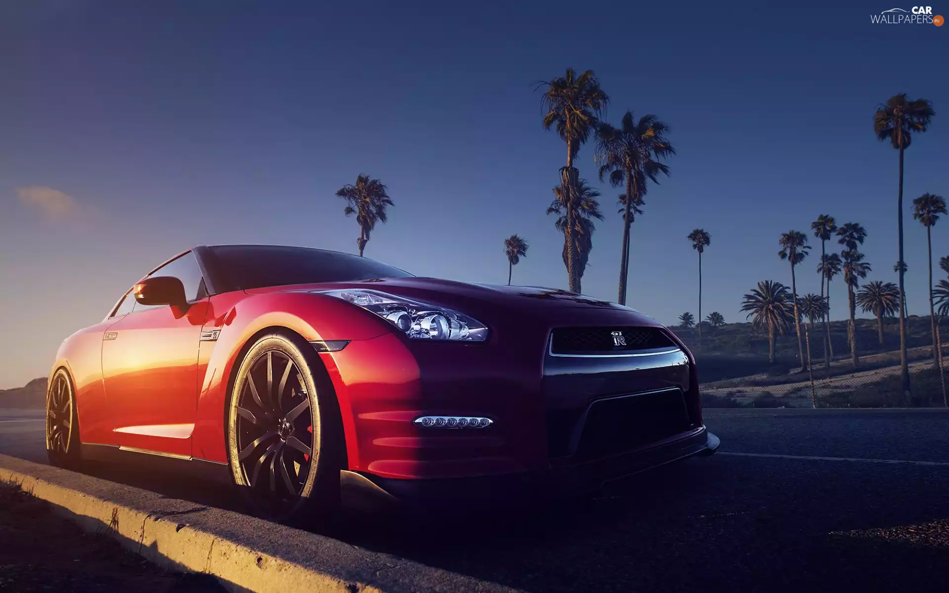 Way, Nissan, west, sun, Palms, GTR