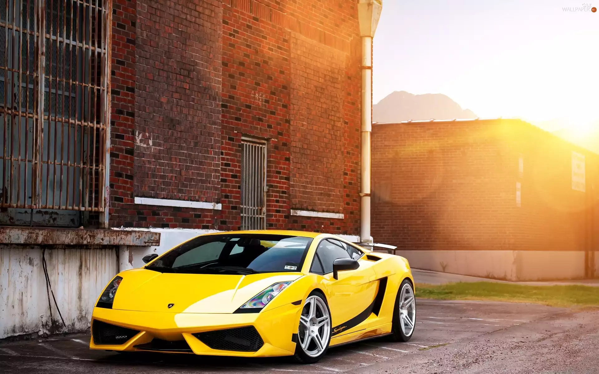 Lamborghini, Przebijające, luminosity, ligh, flash, Yellow, Automobile, sun