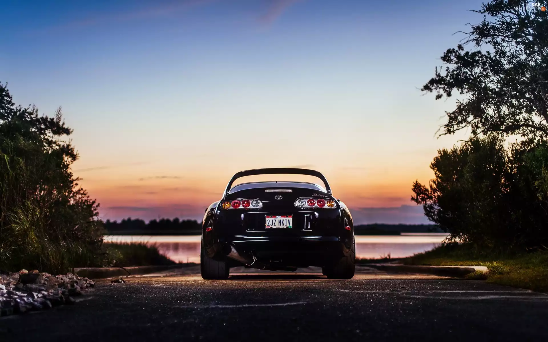 Way, Toyota, west, sun, lake, Supra