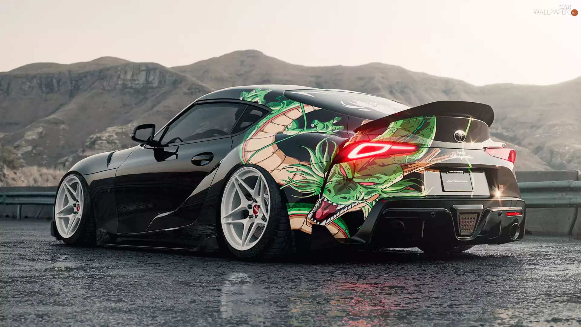 Dragon, black, Toyota Supra