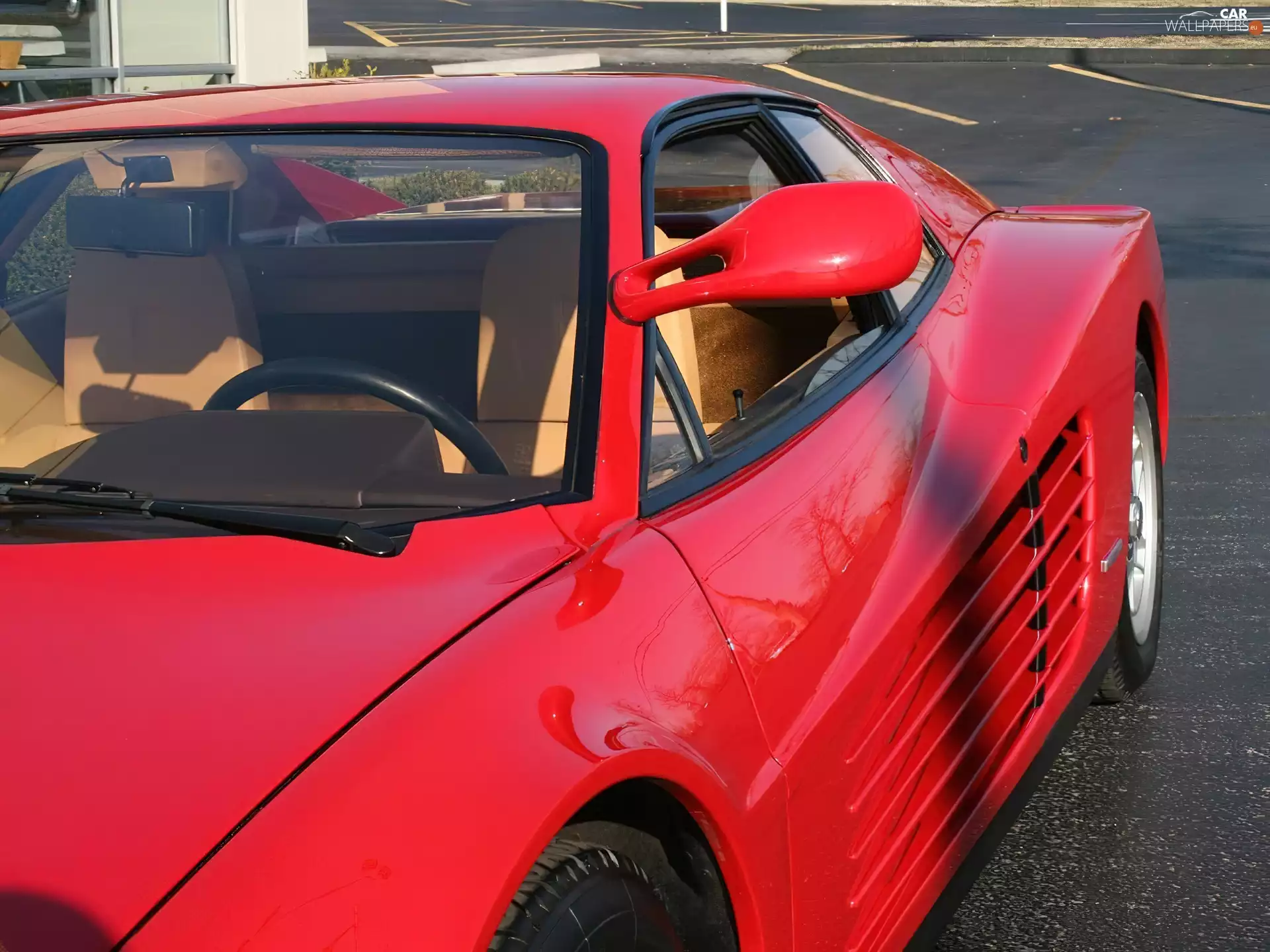 mirror, side, Ferrari Testarossa