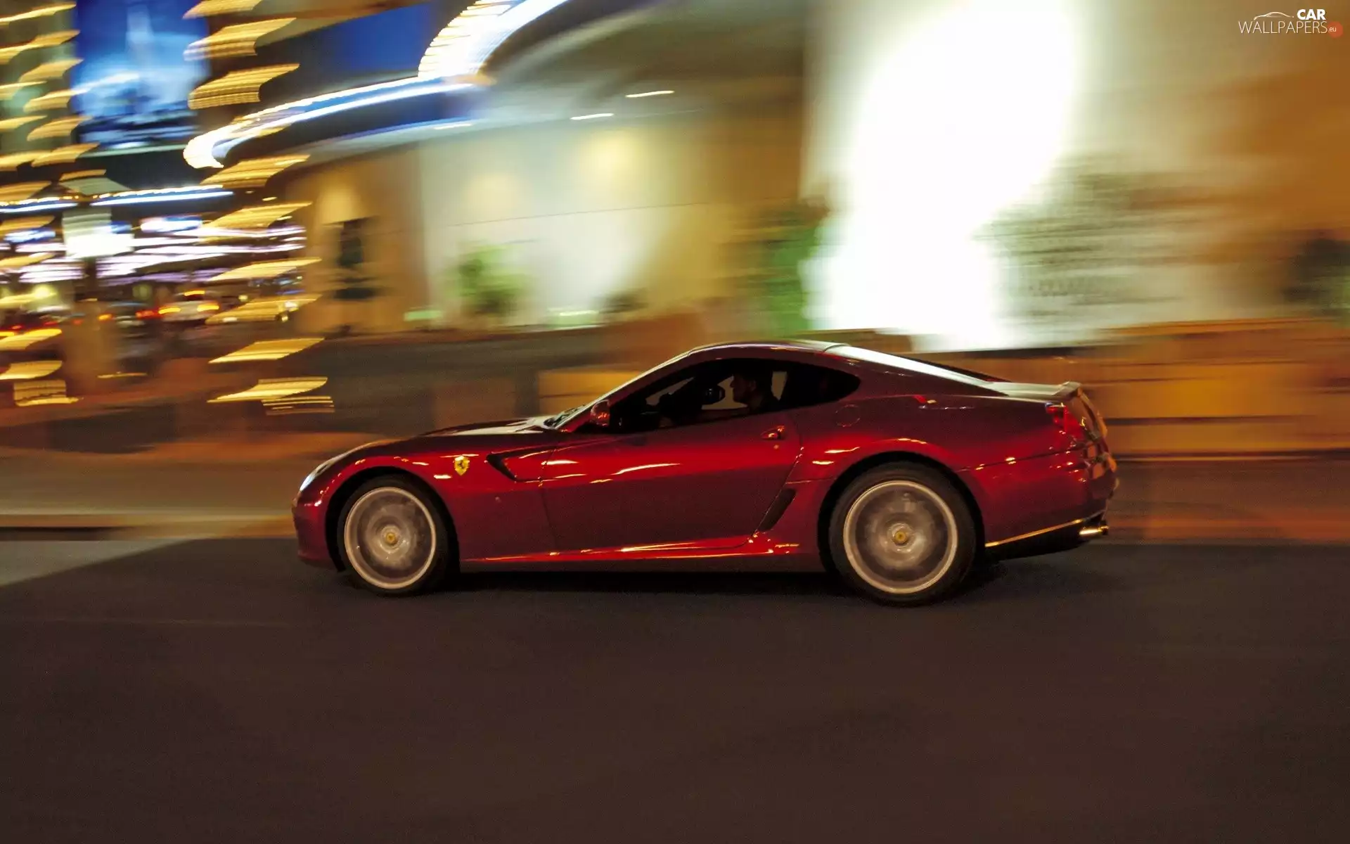 night, Ferrari 599, Town
