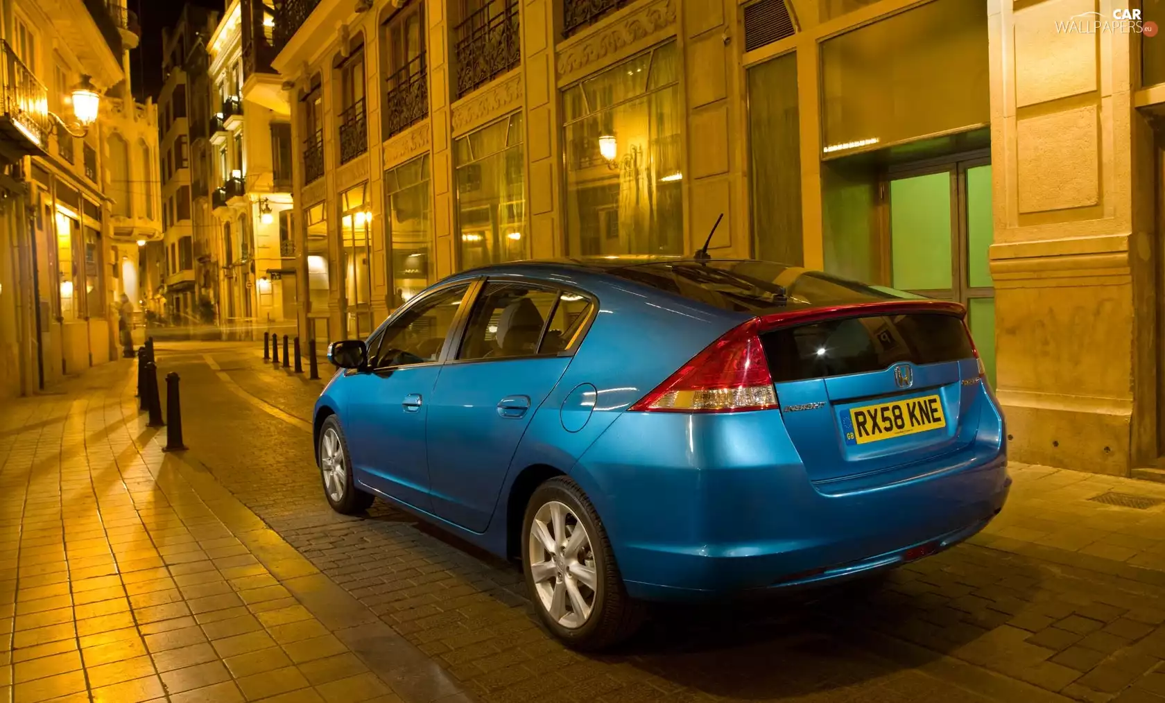 night, Honda Insight, Town