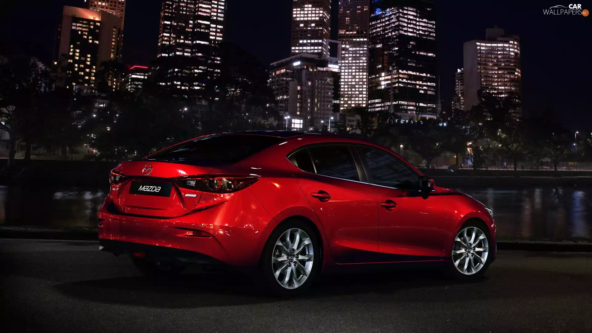 skyscrapers, Mazda 3, Town