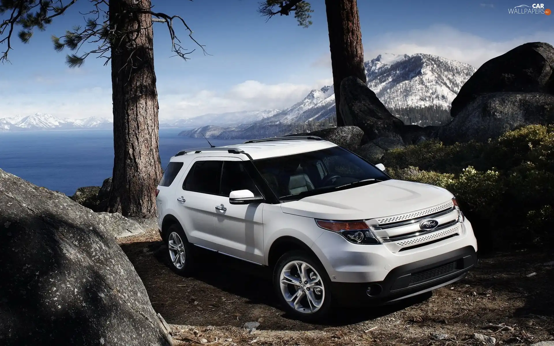 trees, viewes, Mountains, rocks, Ford Explorer