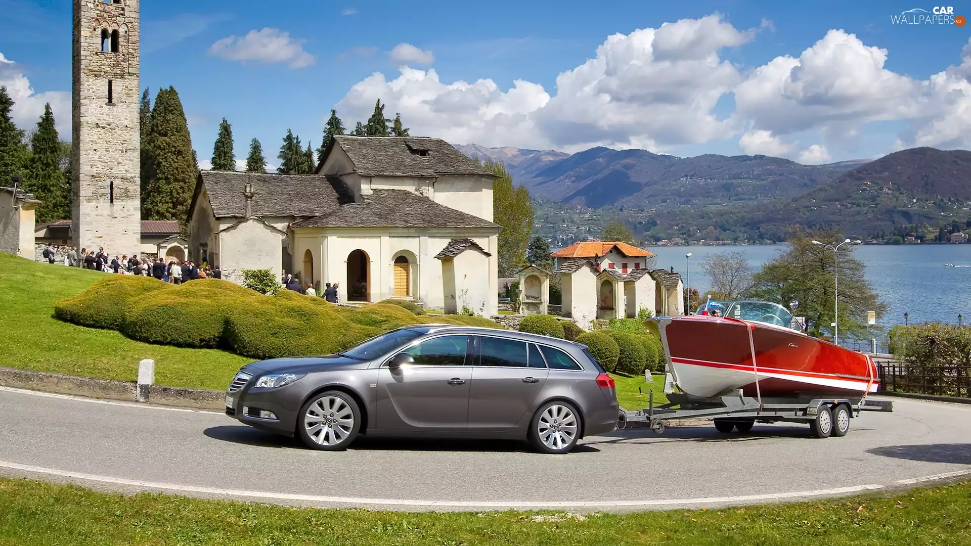 Opel Insignia, bath-tub, Church, Trailer