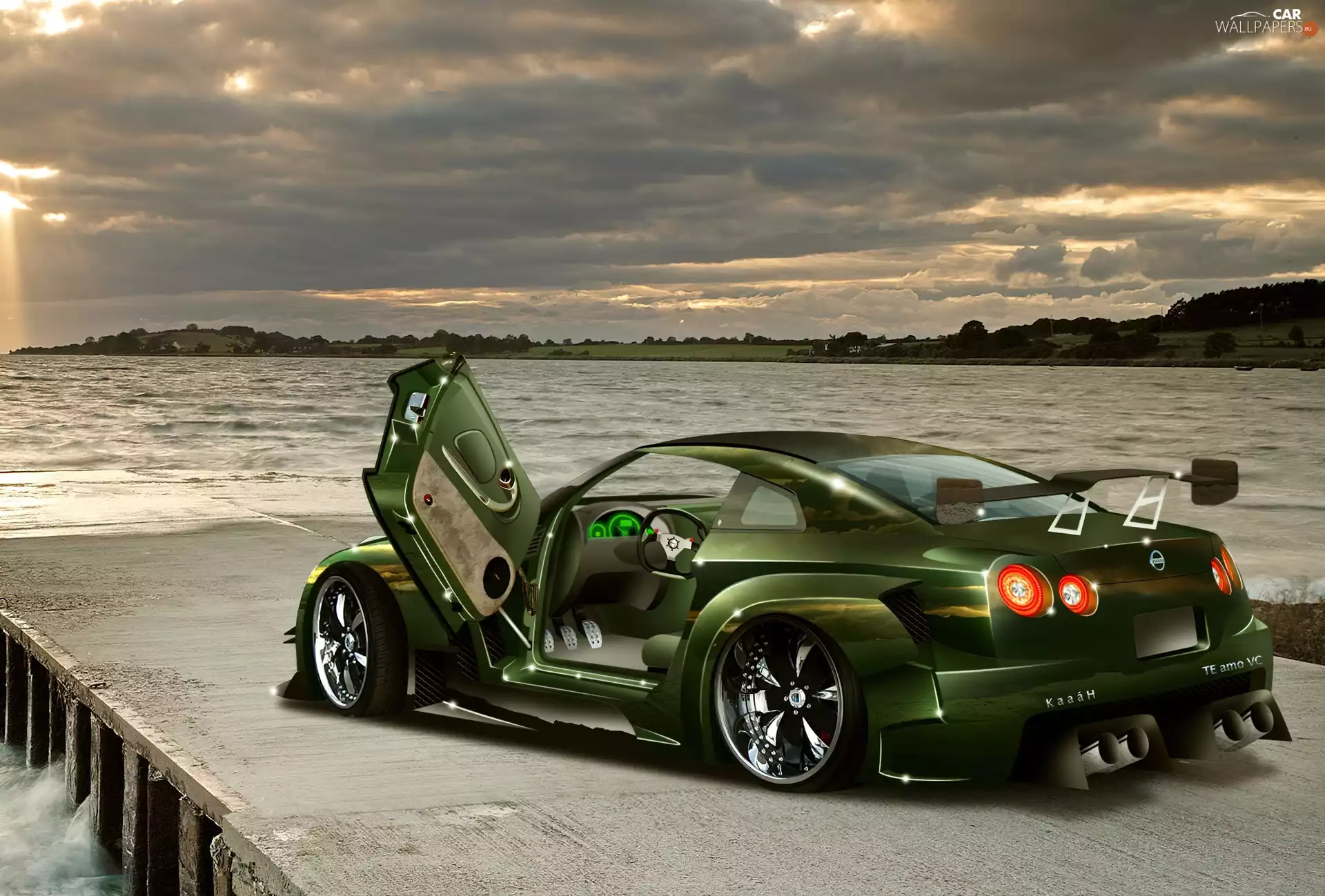 TUNING, Green, Nissan