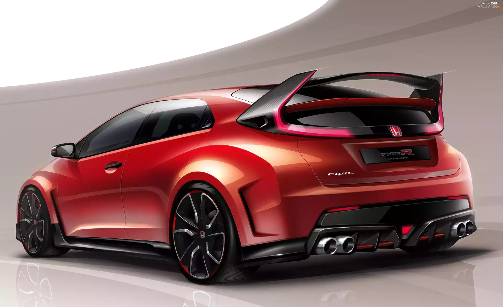 Honda, Type R, Back, Civic