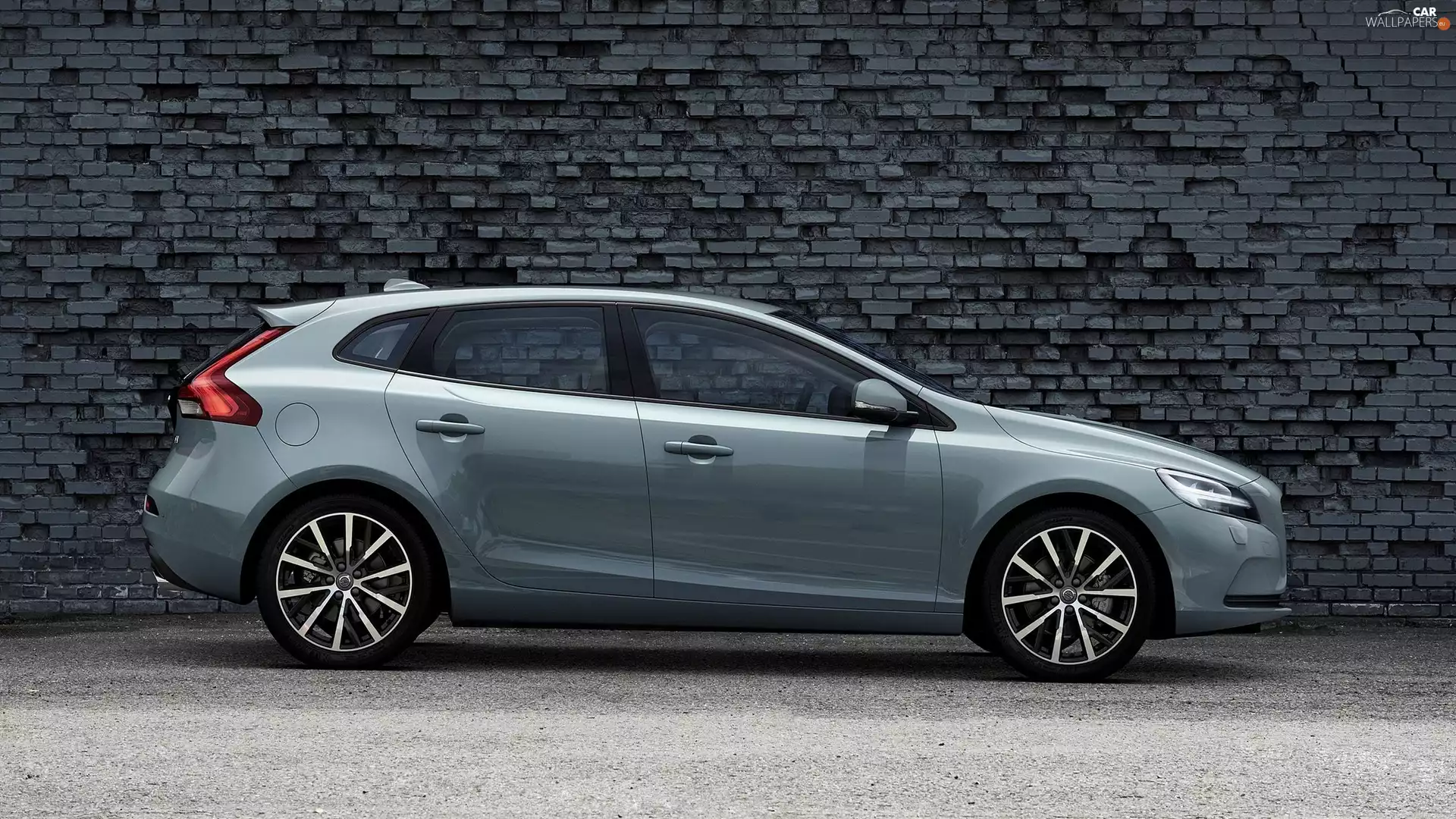 Volvo V40, wall, brick, 2017