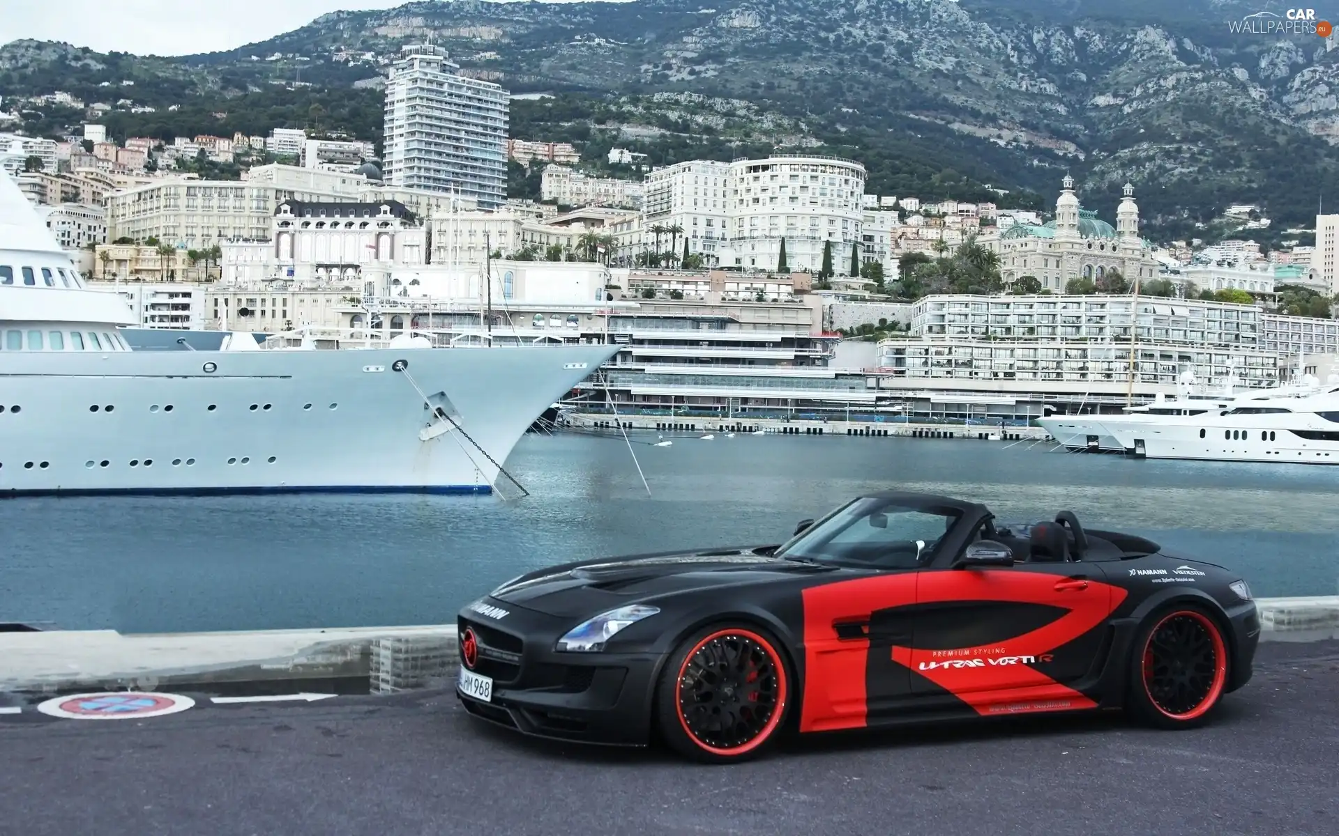 vessels, Monaco, SLS, Mountains, Mercedes