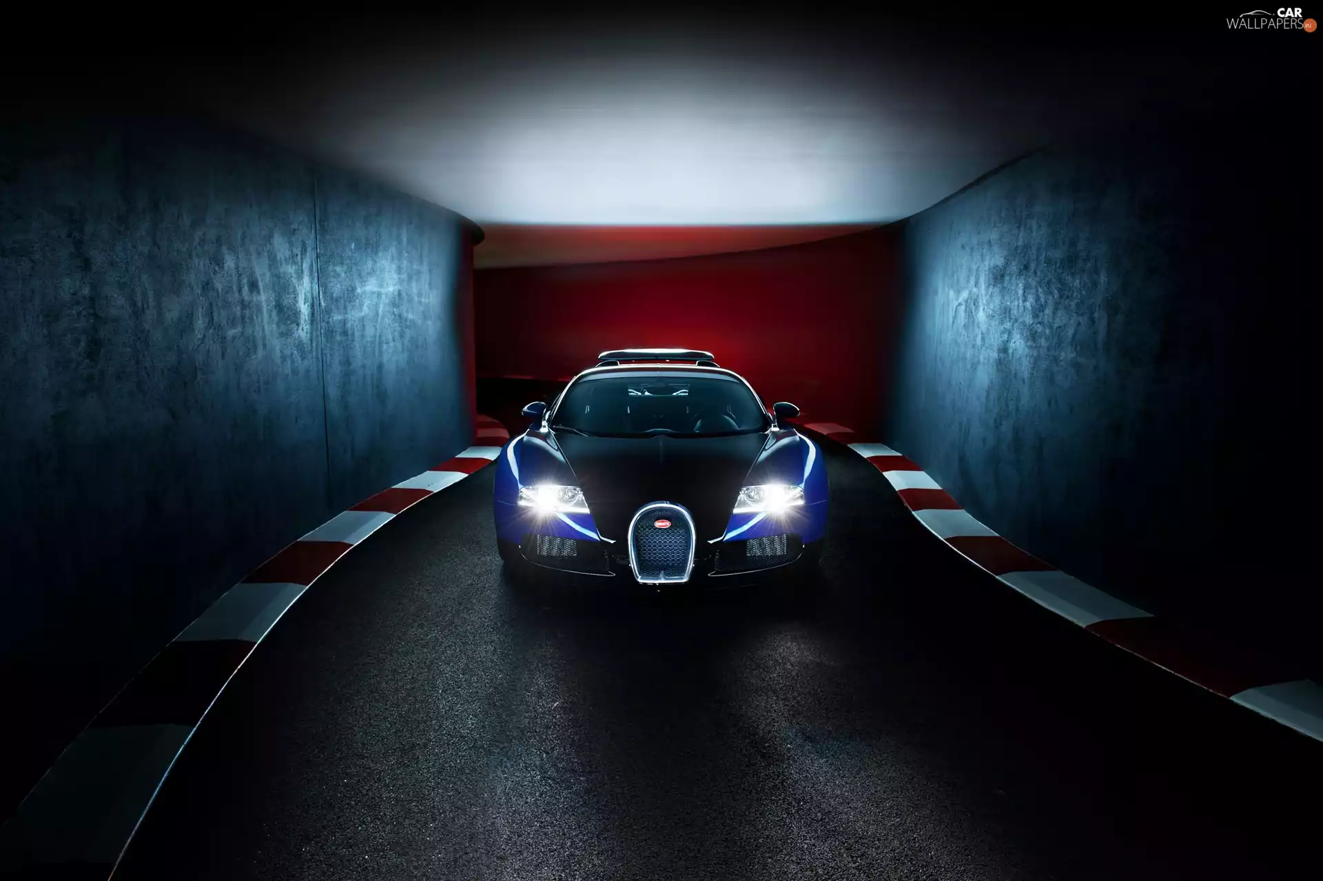 Bugatti, light, tunnel, Veyron