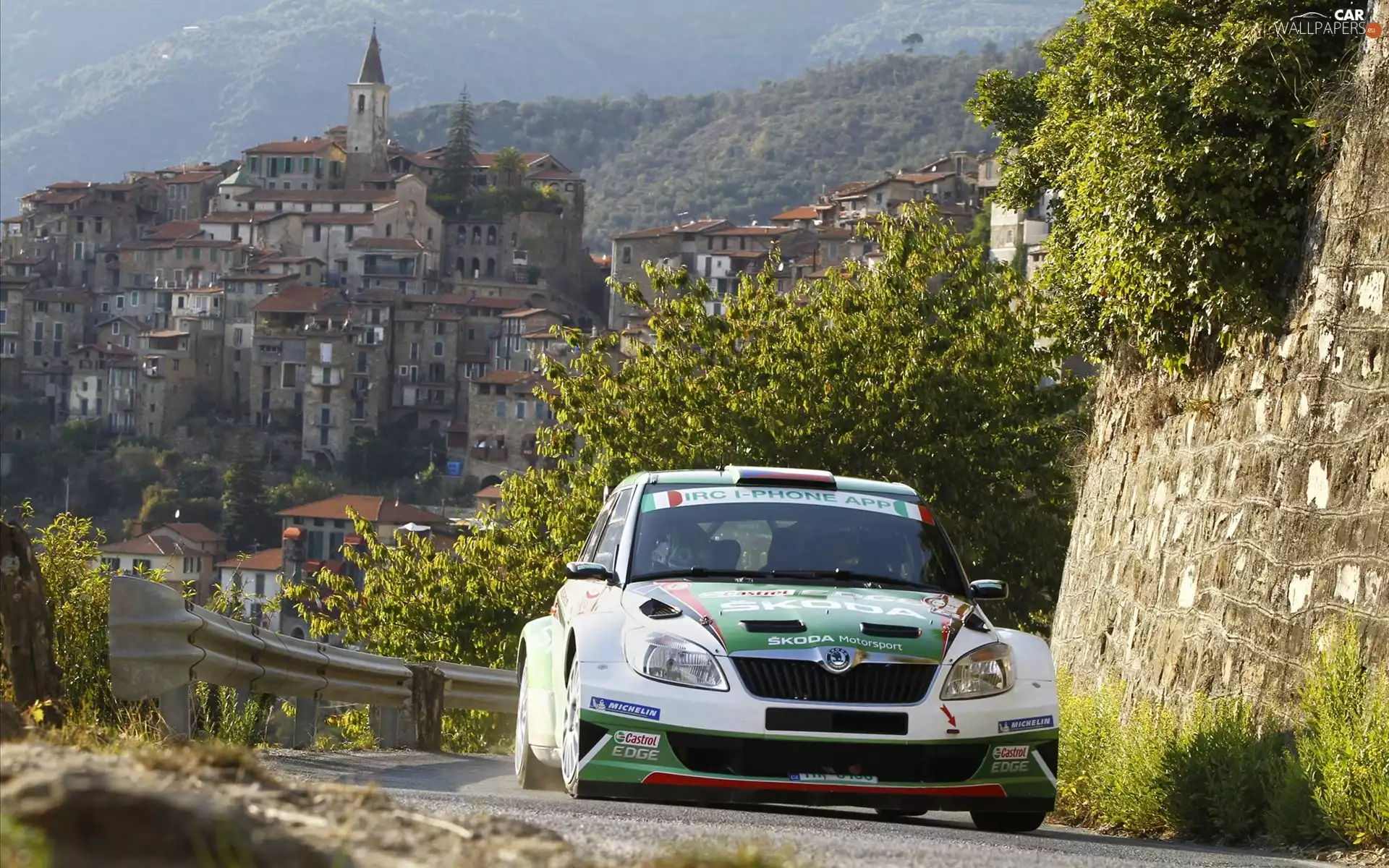 Fabia S2000, relly, View, town, Way, Skoda