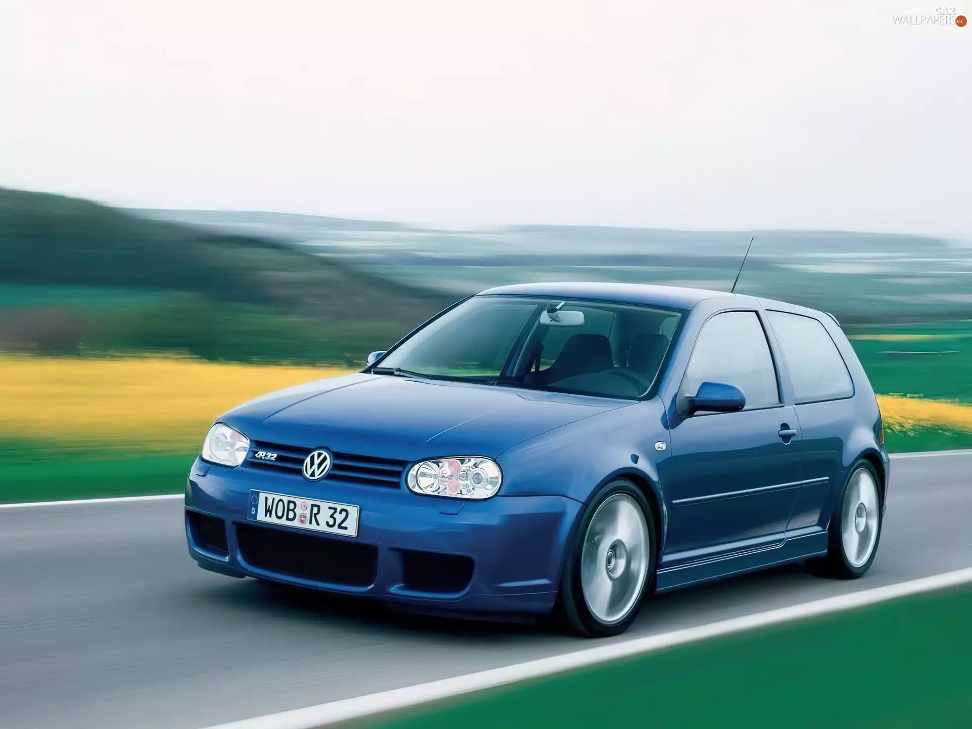 blue, Volkswagen Golf 4, R32