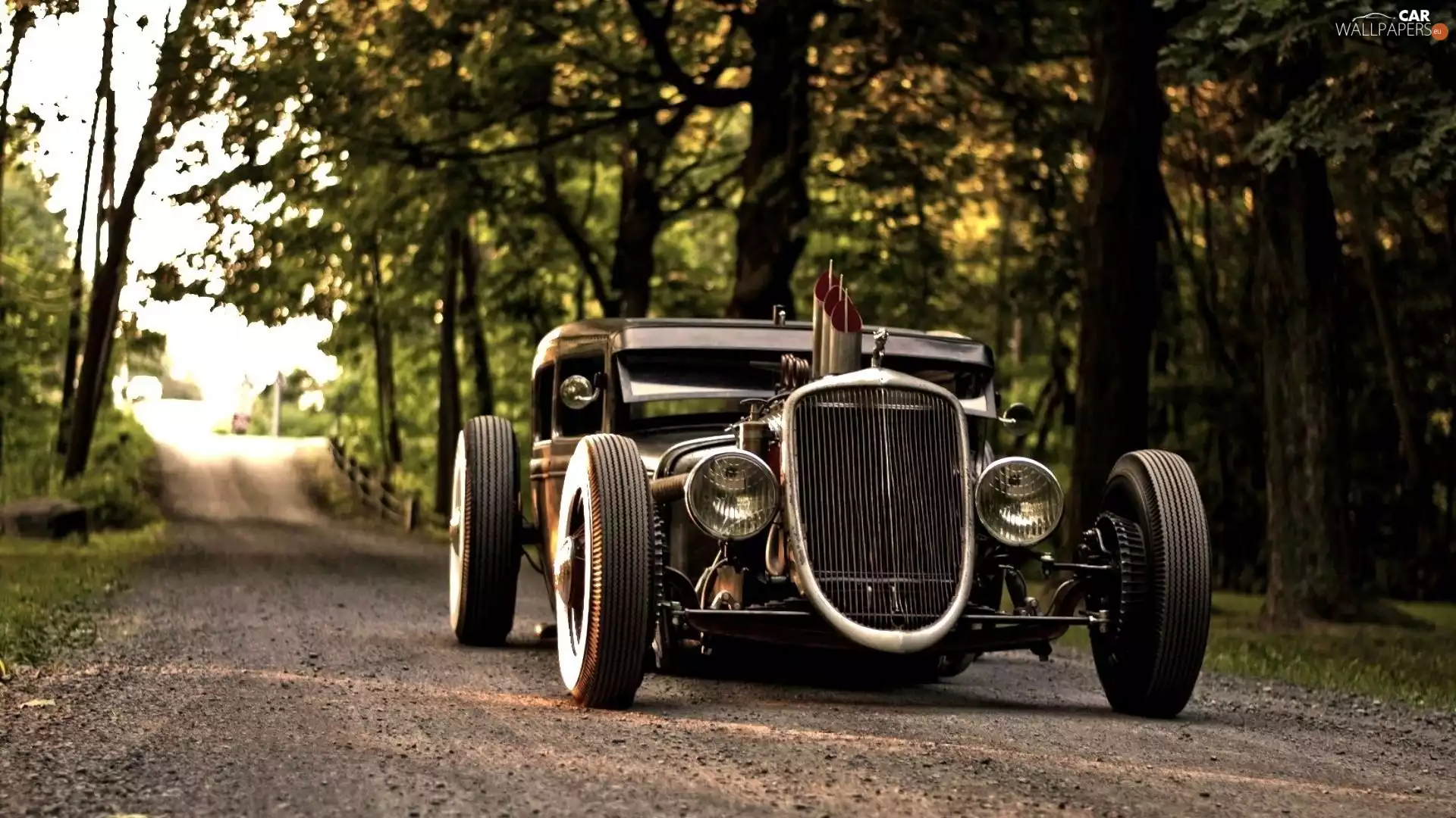 Automobile, Way, forest, Old car