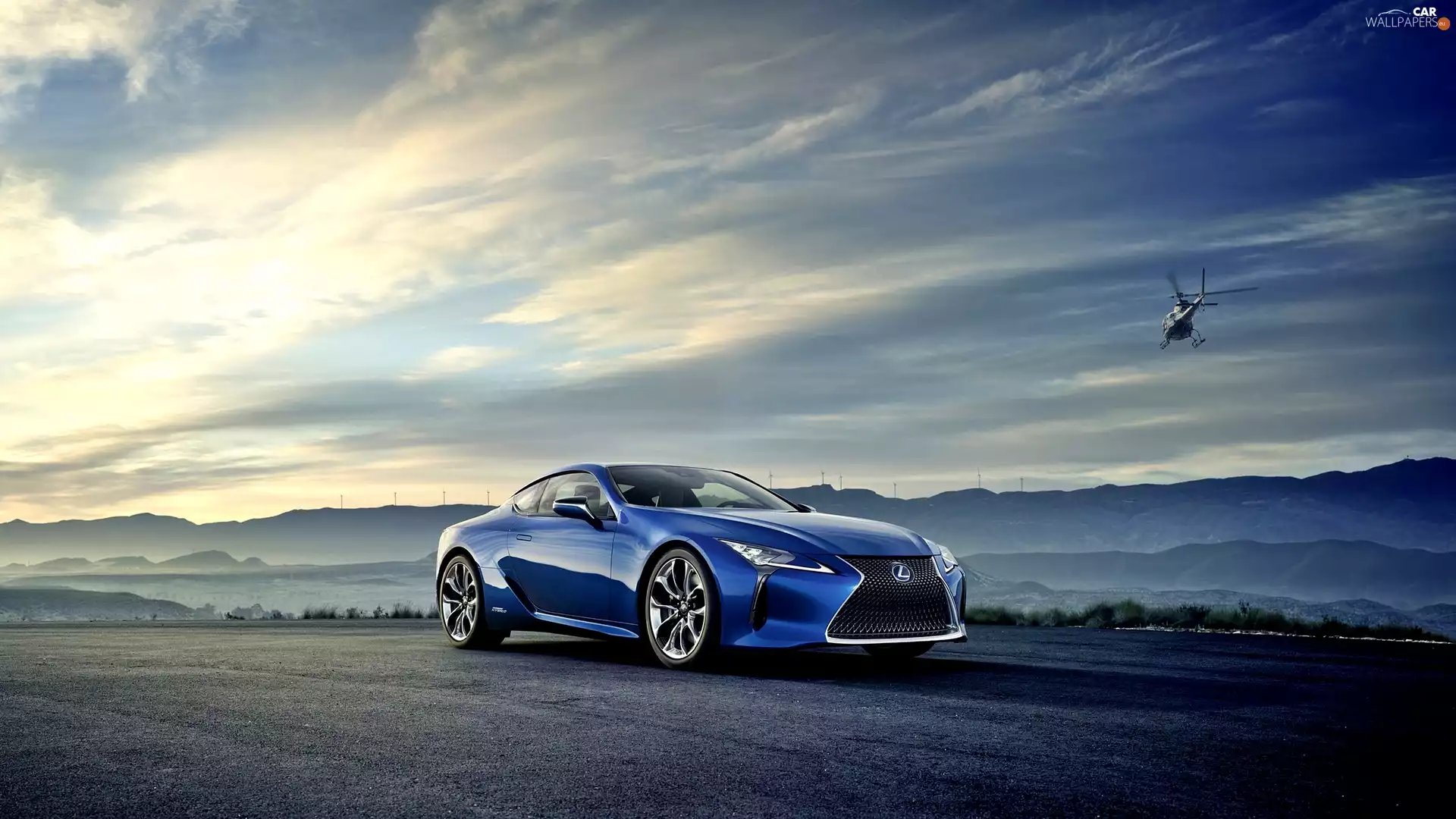 blue, Way, Helicopter, Lexus LC500