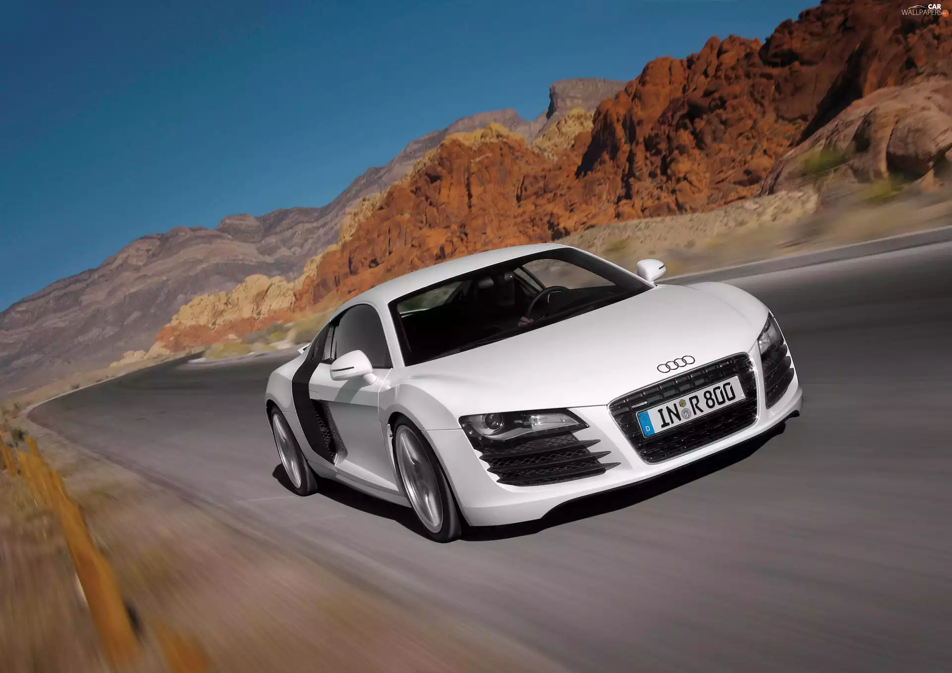 rocks, Audi R8, Way