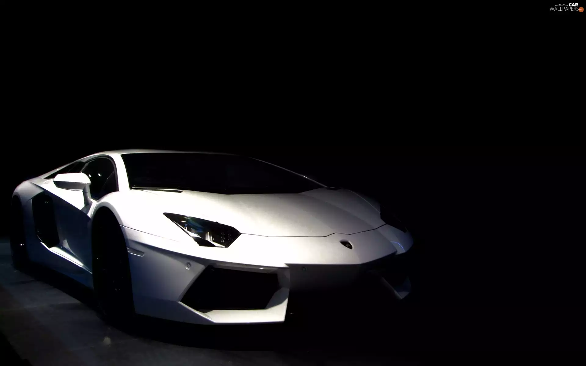 White, Lamborghini, Aventador