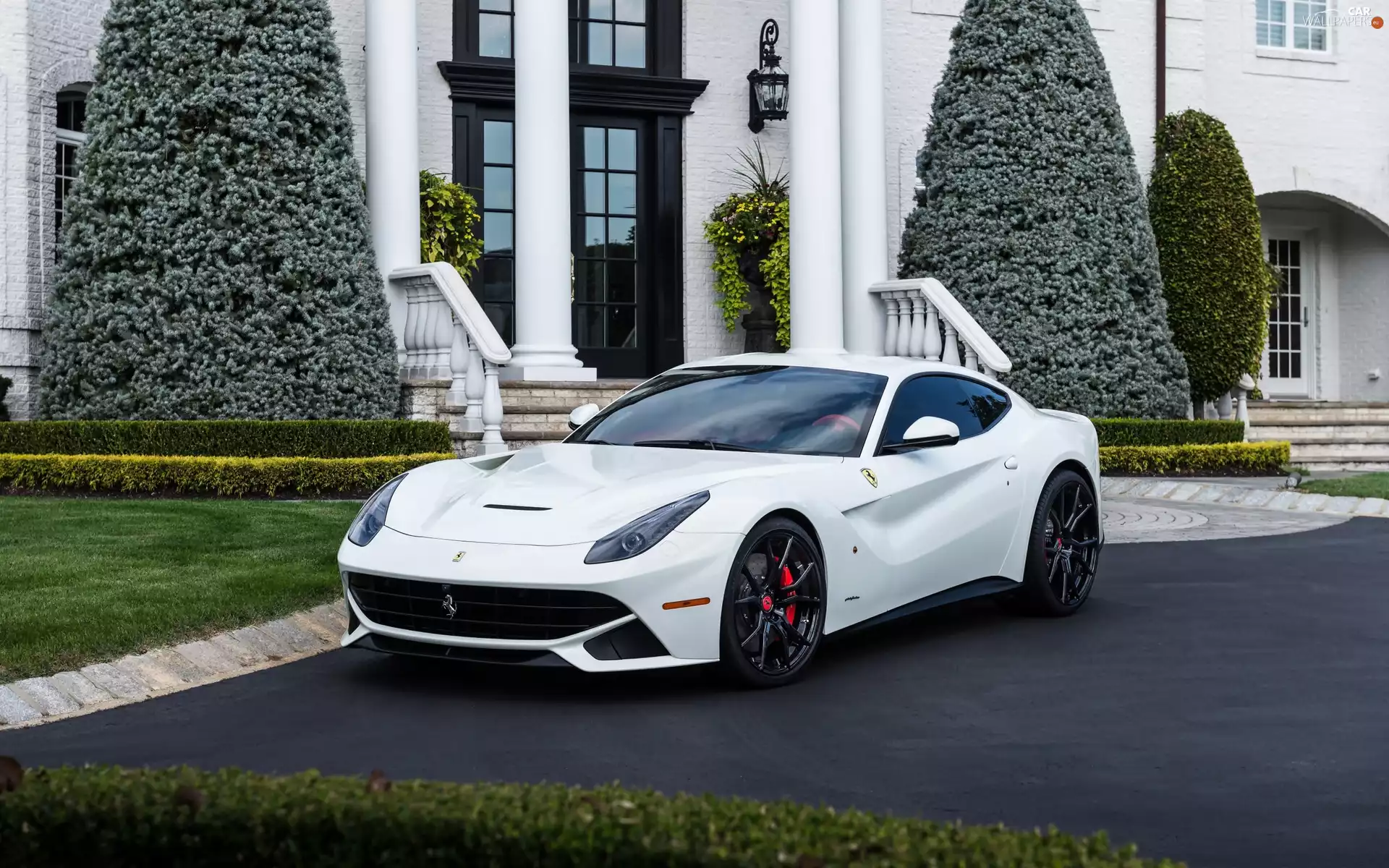 house, White, Ferrari F12 Berlinetta