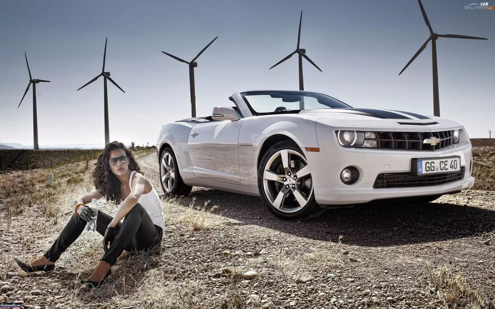 Cabrio, Women, Chevrolet, Camaro, White