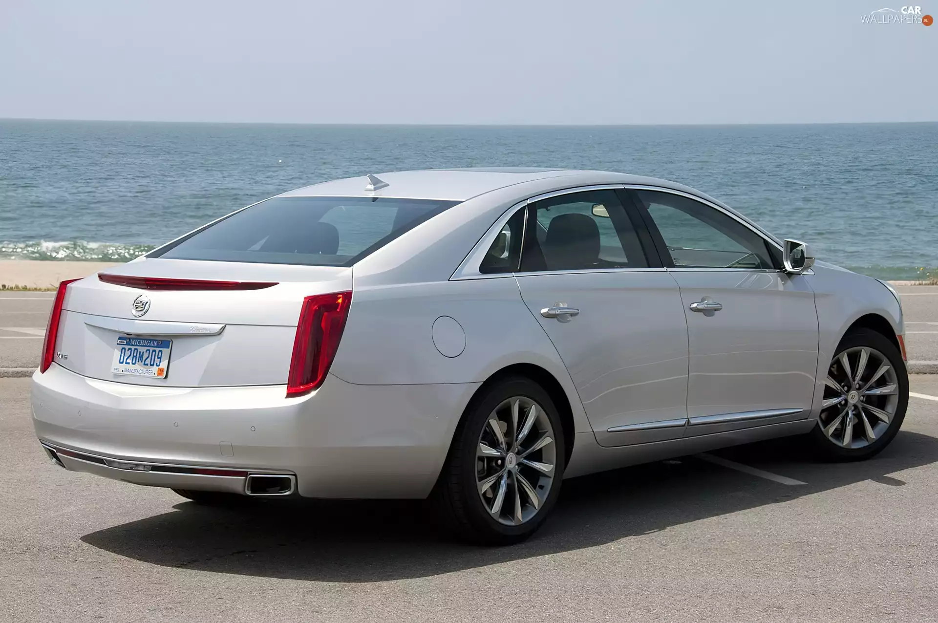 sea, silver, Cadillac XTS