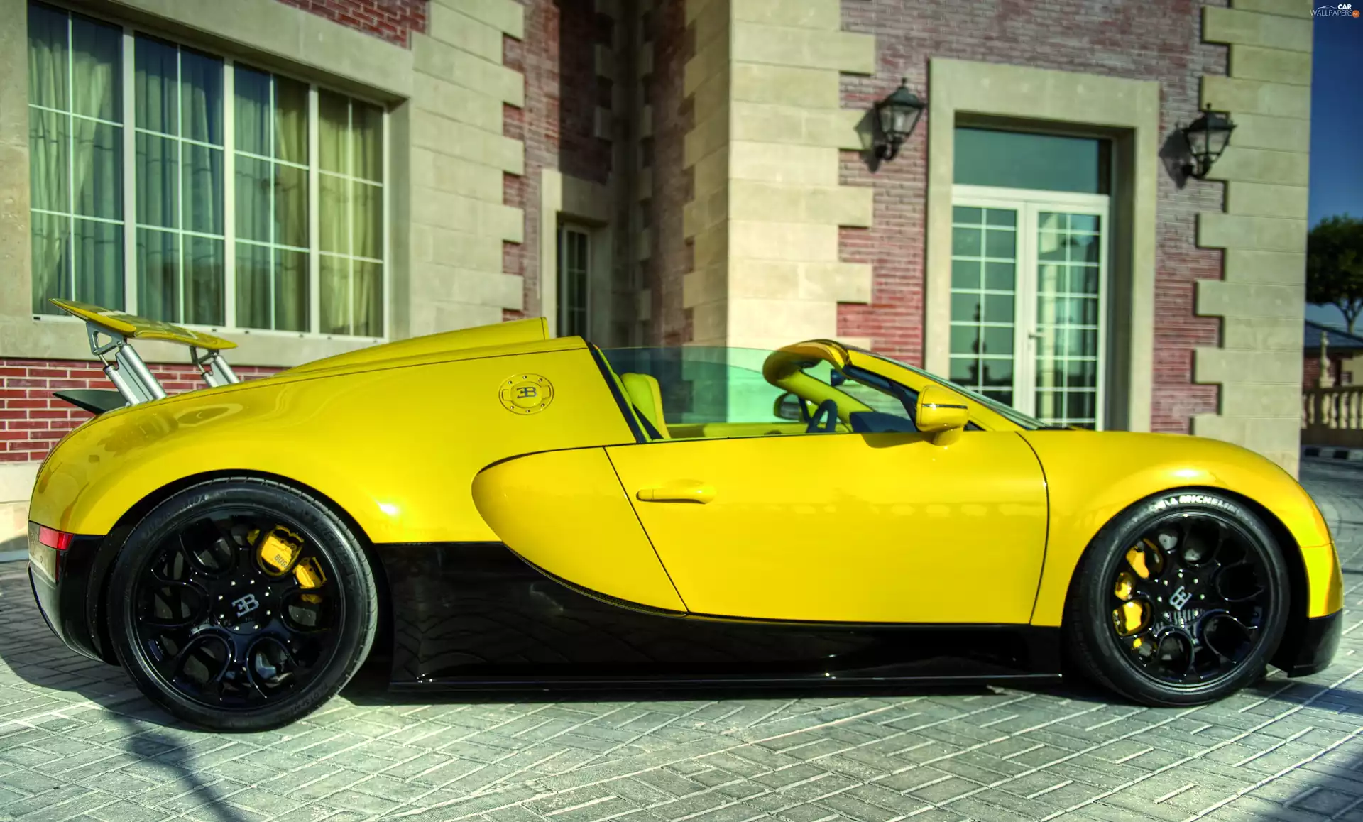 Yellow, House, Bugatti, Veyron, Sport, 2012, 4, Grand, 16