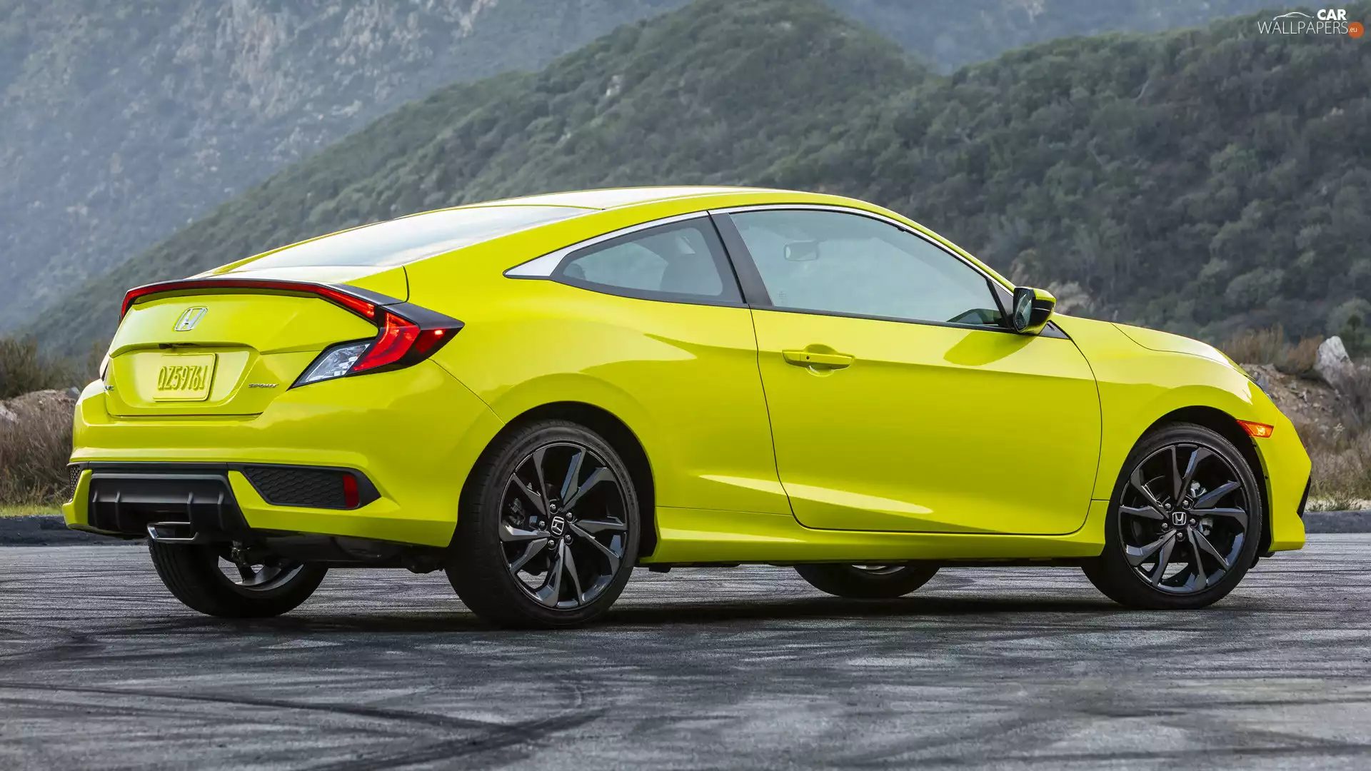 coupe, Yellow Honda, Honda Civic