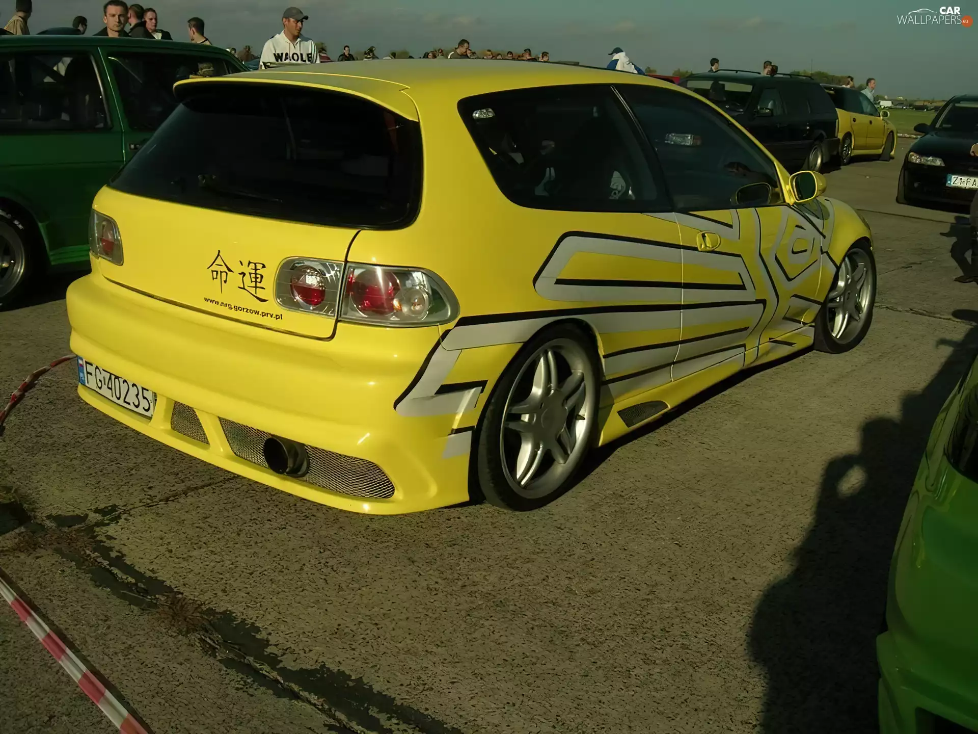TUNING, Yellow Honda, Honda Civic
