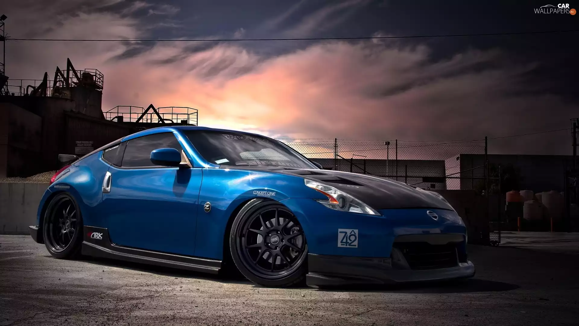 blue, Nissan 370 Z